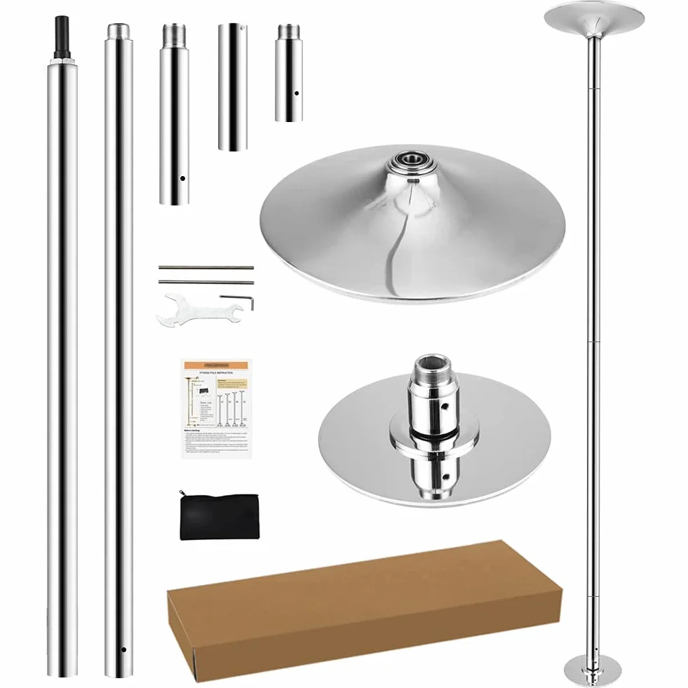 Set bastoncini da ballo regolabili altezza 45 mm 200 kg argento CE