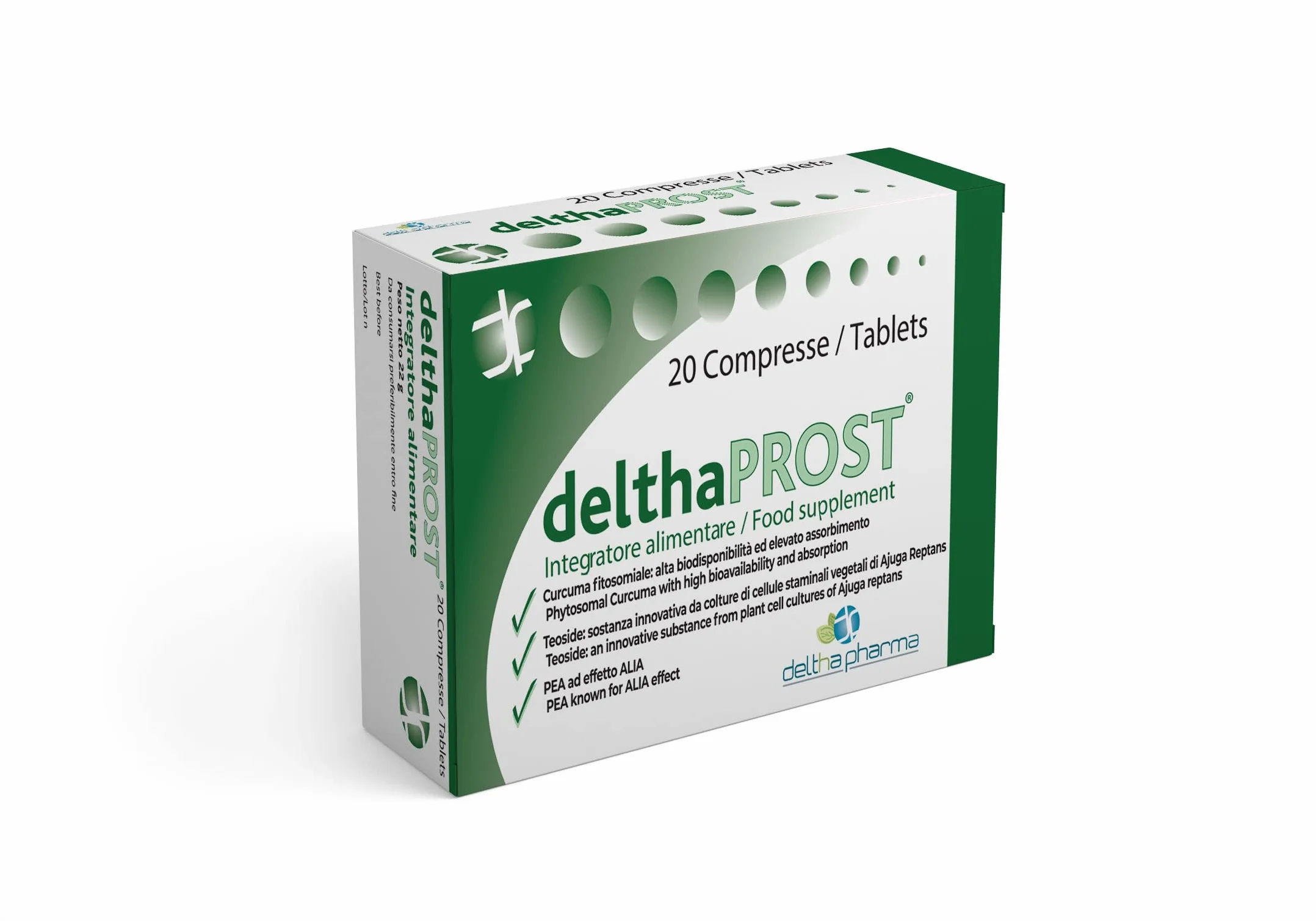 Integratore Prostata con Teoside, PEA, NAcetilcisteina, Resveratrolo, Curcuma Fitosomiale e Semi di Zucca
