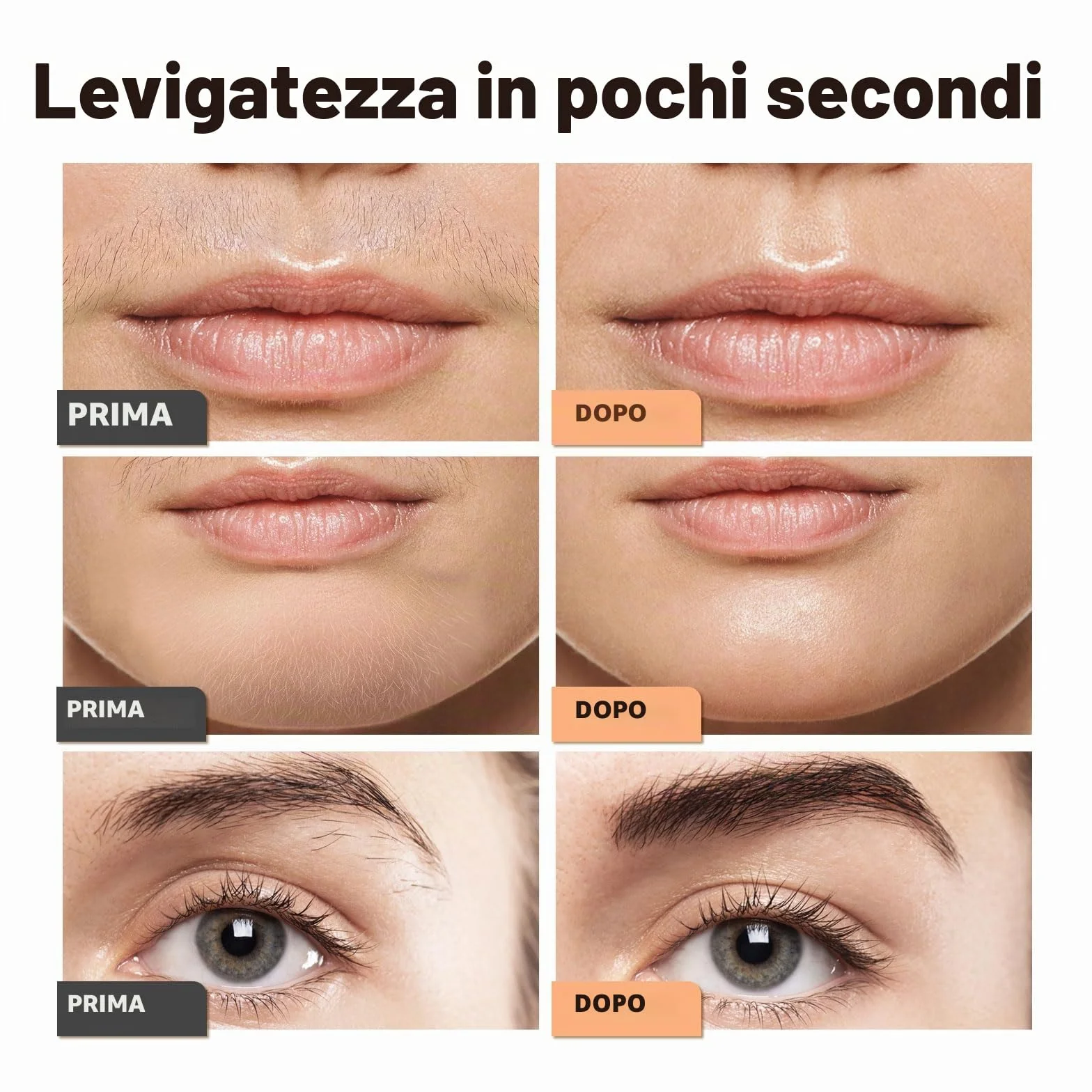 VG VOGCREST Rasoio per sopracciglia e viso 2 in 1 ricaricabile con luce LED, oro rosa