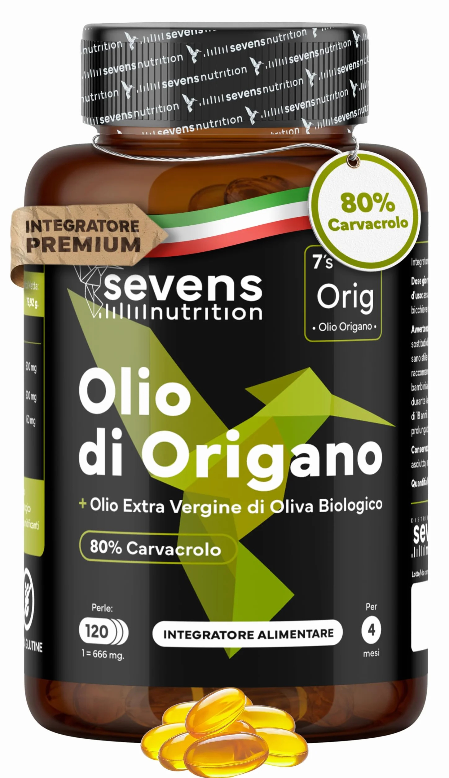 Olio di Origano Capsule 160 mg Carvacrolo 120 Softgel Supporto Immunitario