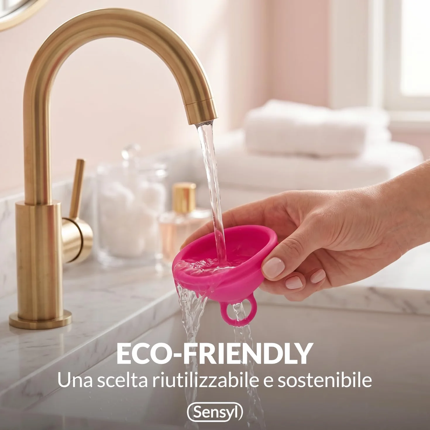 Disco Mestruale SafeLoop™ SENSYL in Silicone Medico – Ultra sottile, fino a 12 ore di protezione anche durante i rapporti – Ipoallergenico, senza BPA, taglie Regular e Small (Small)