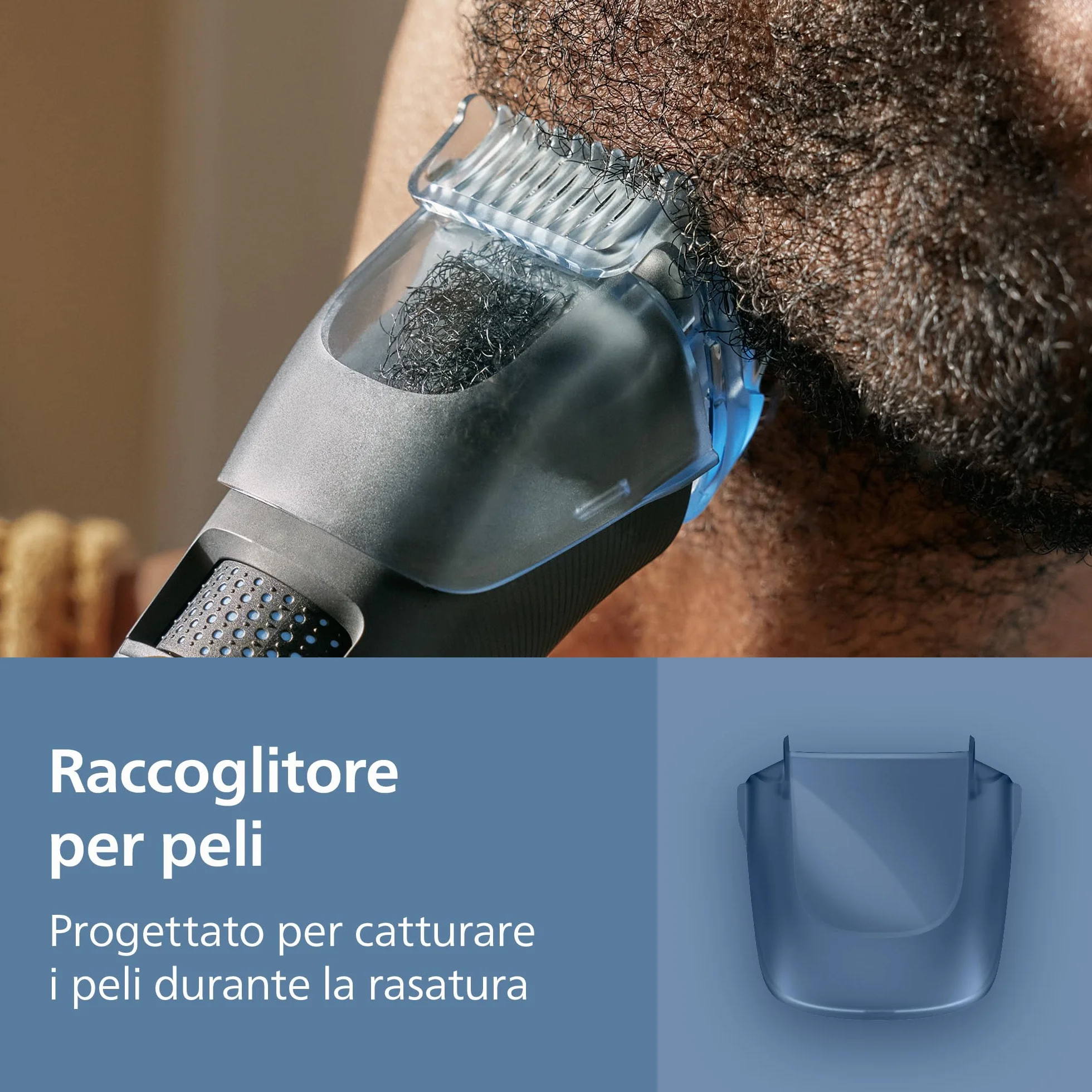 Regolabarba Philips Serie 7000 BT7670/15, 40 impostazioni lunghezza, impermeabile, BeardSense