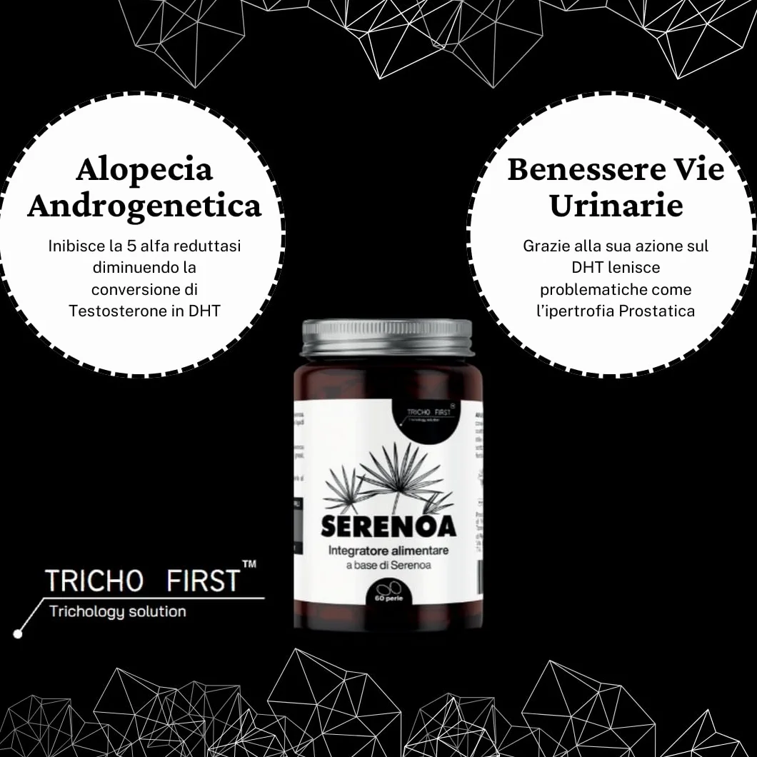 Serenoa Repens 320 mg TRICHO FIRST 90-95% Integratore Prostata Caduta Capelli 60 Perle Andi DHT
