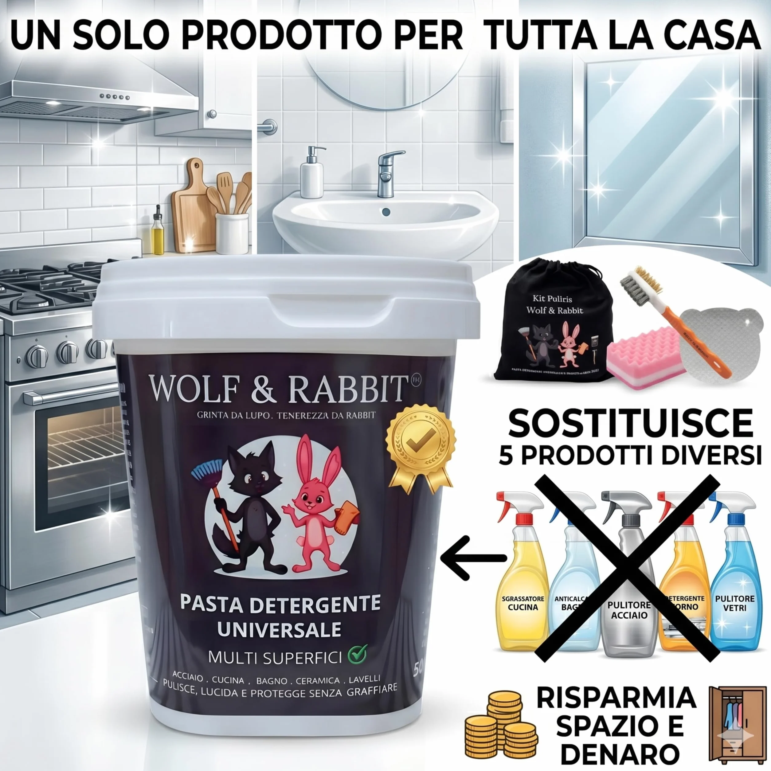 WOLF & RABBIT Pasta Pulente Universale 500g
