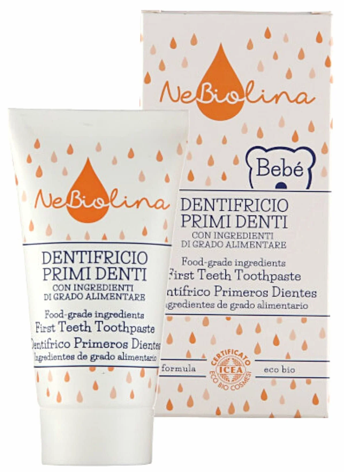 Nebiolina dentifricio primi denti - Ecobiologico - Italiano - Ingredienti di grado alimentare - 0 - 6 anni - 50 ml