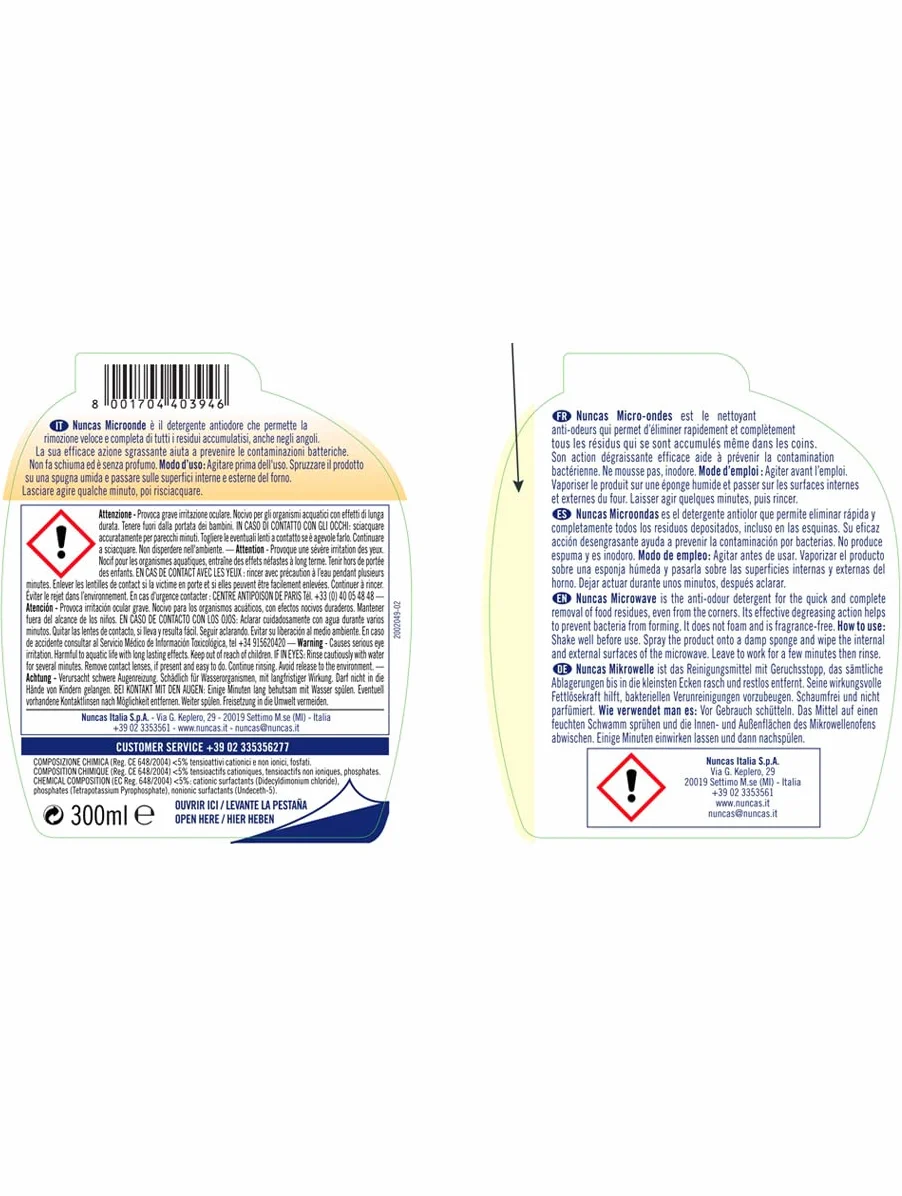 Nuncas Microonde Detergente Antiodore Forno 300ml