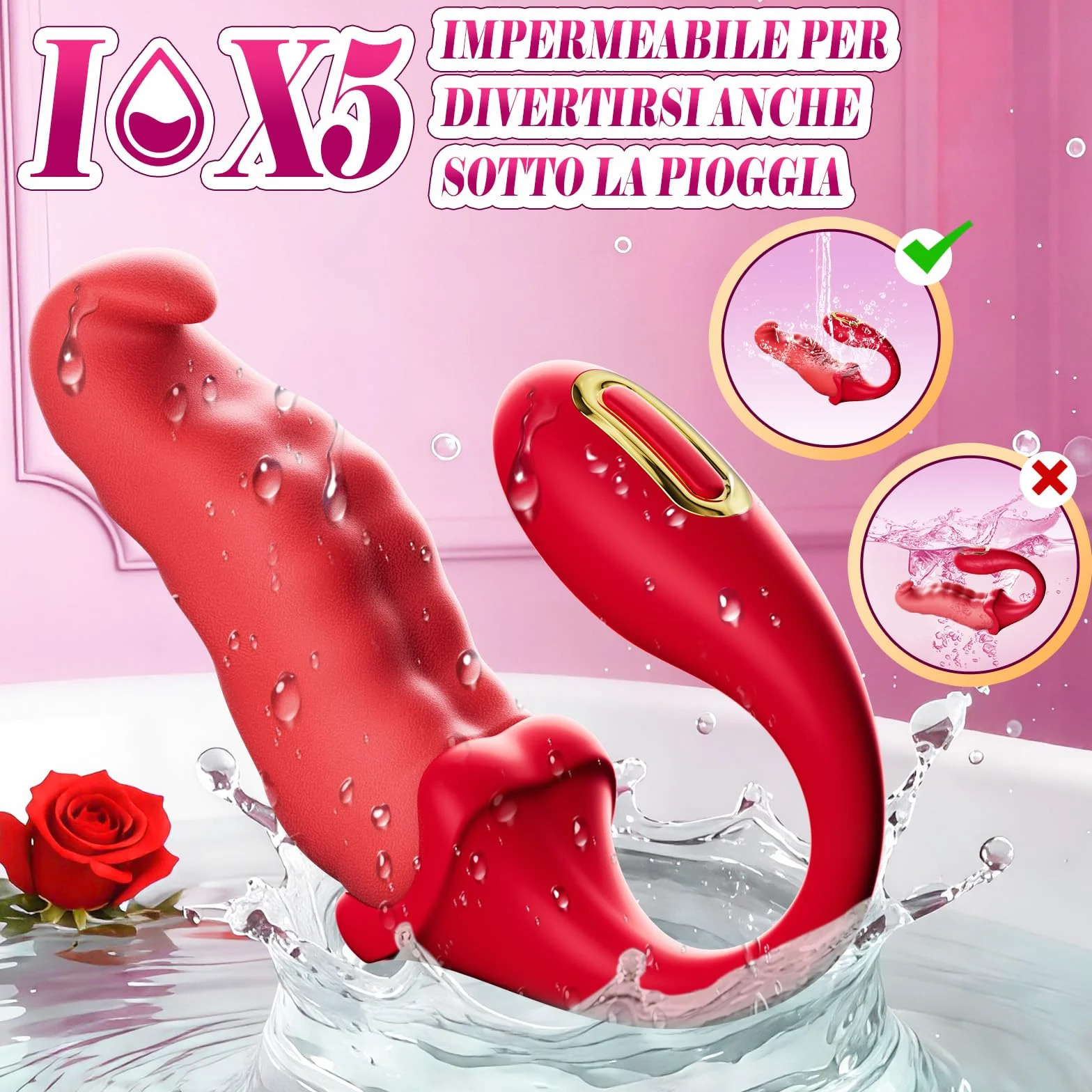 Dildo Vibratoreper Donna Professionale Sex Toys - Vibratoriper Donne Clotoride con Contorsione e Leccatura Profonda, Stimolatore Clitoride Femminile Sexy Toys Sessuali per Donna Punto G Squirting