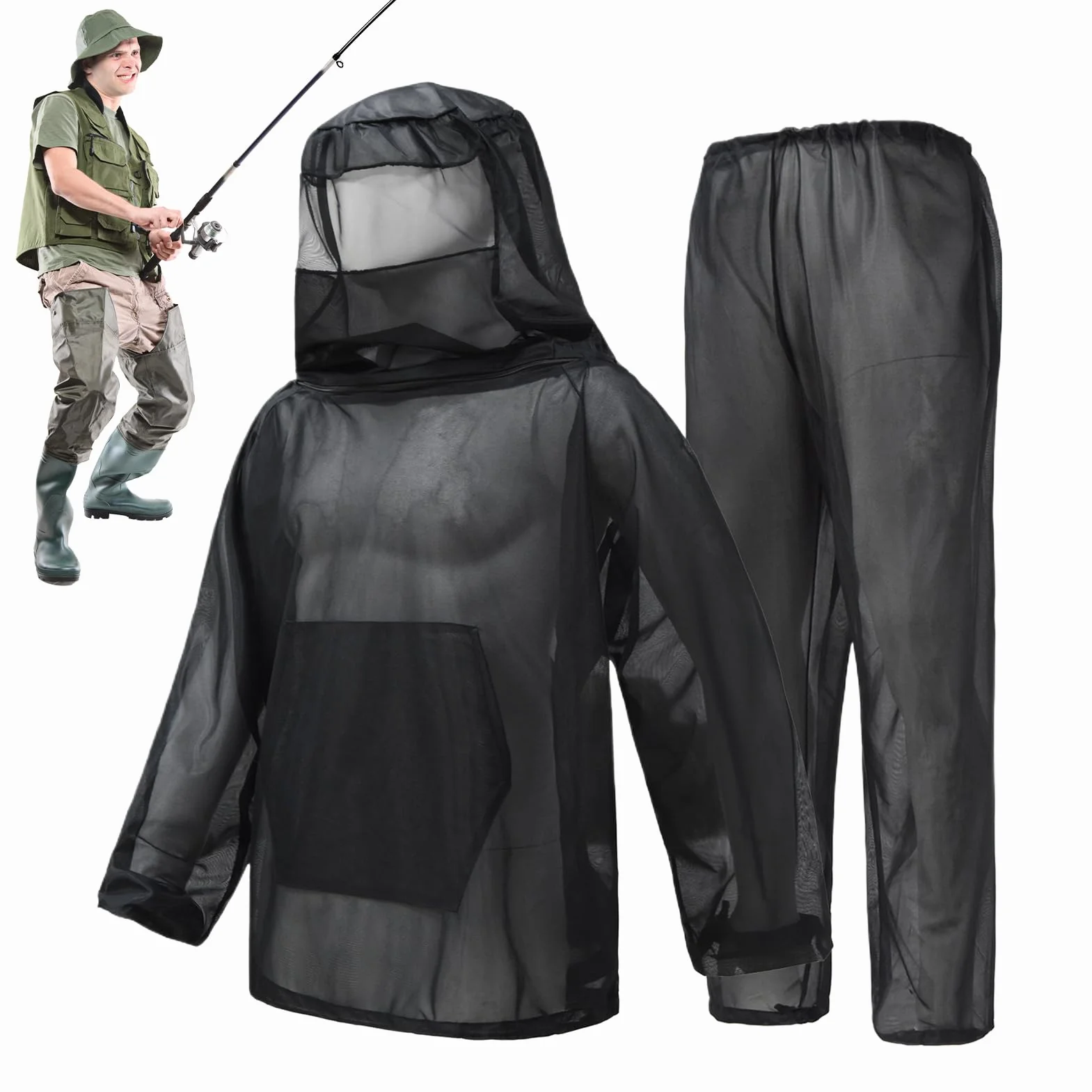 Abbigliamento Antimosche Tuta Completa Rete Antinsetti Protezione Camping Escursionismo Giardinaggio