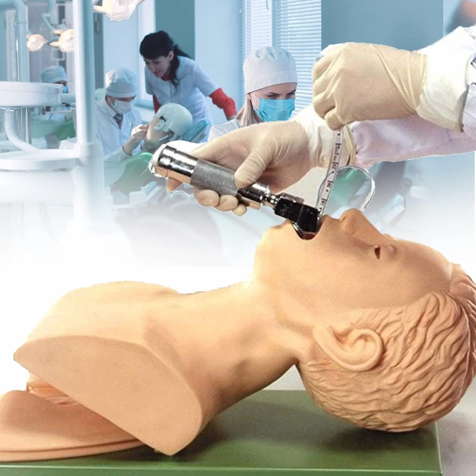 Manichino di intubazione adulto in PVC per insegnamento, modello vie aeree 220V