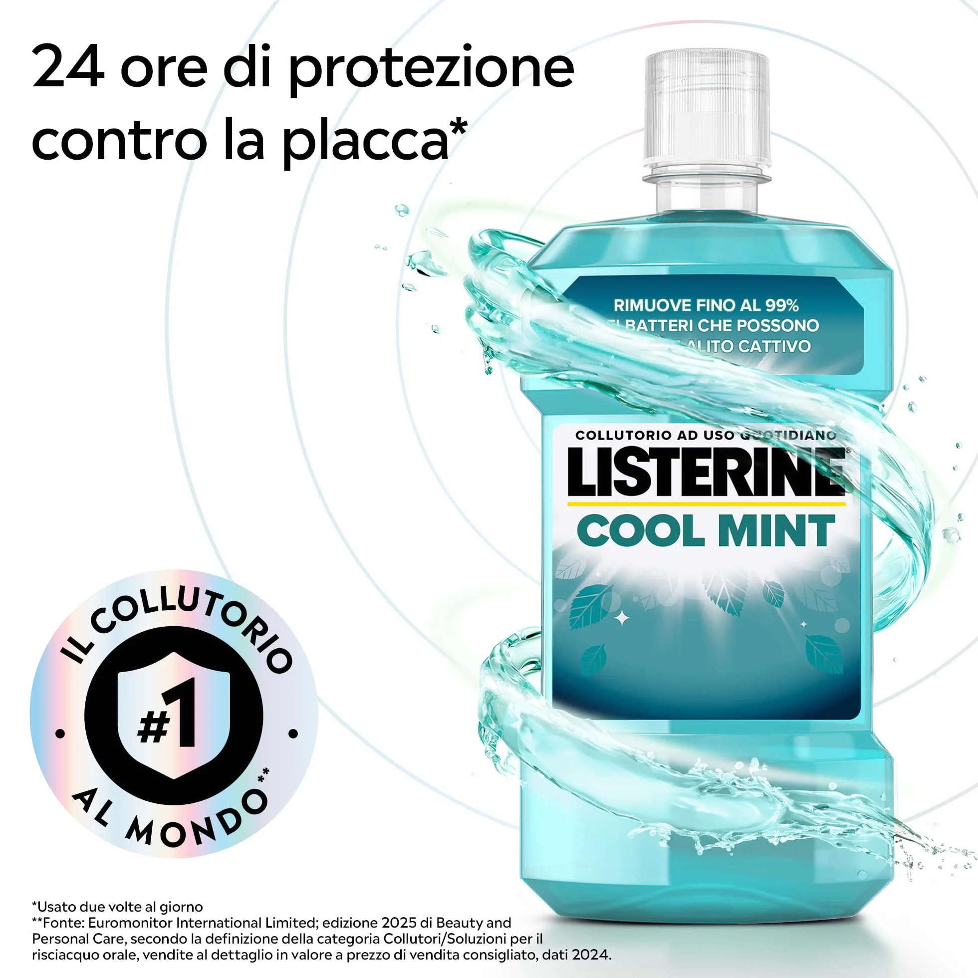 LISTERINE Cool Mint Collutorio Antibatterico Menta 500 ml
