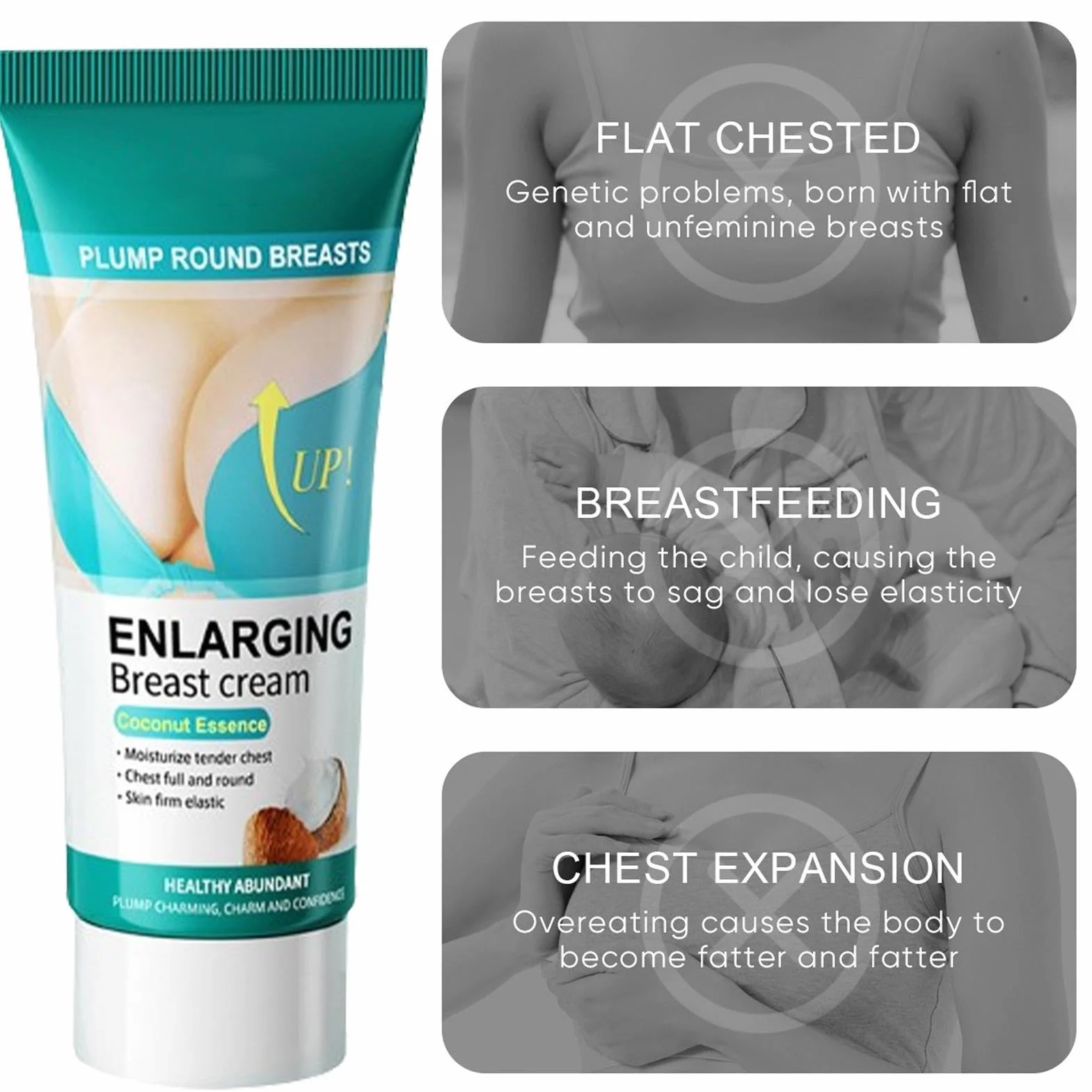Seno Crema Seno Grande Crescita Rapida Tette Cadenti Cocco