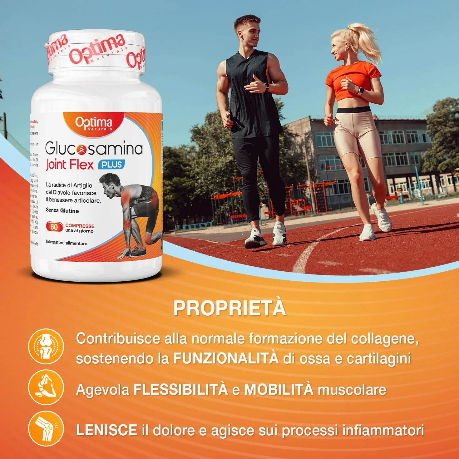 Plus, 60 compresse con Glucosamina, Condroitina, Artiglio del Diavolo e MSM, per il benessere delle articolazioni