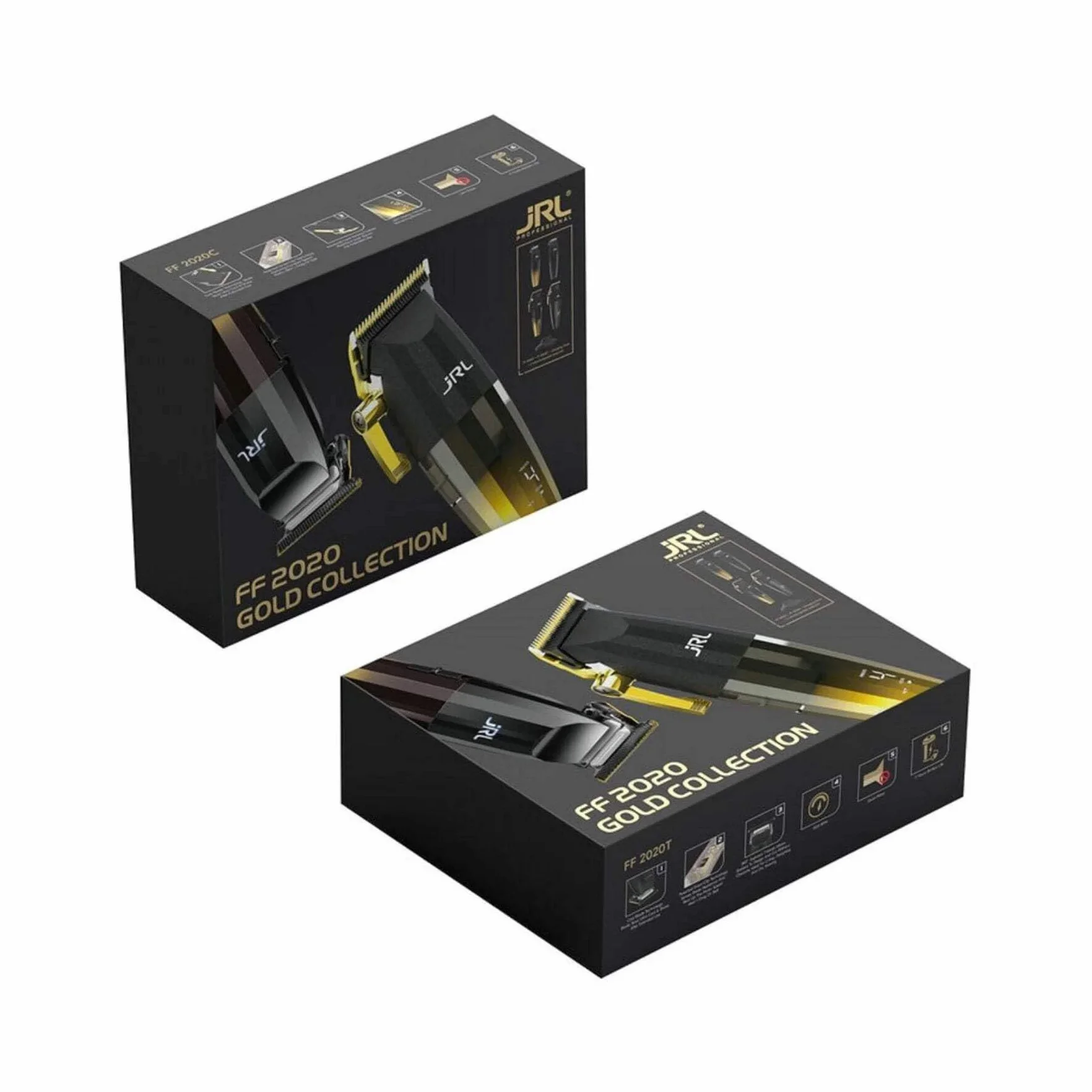 JRL FF2020 Limited Gold Collection – Clipper & Trimmer Cool Blade per la toelettatura degli uomini – ricaricabile con lame in acciaio inox o resistente