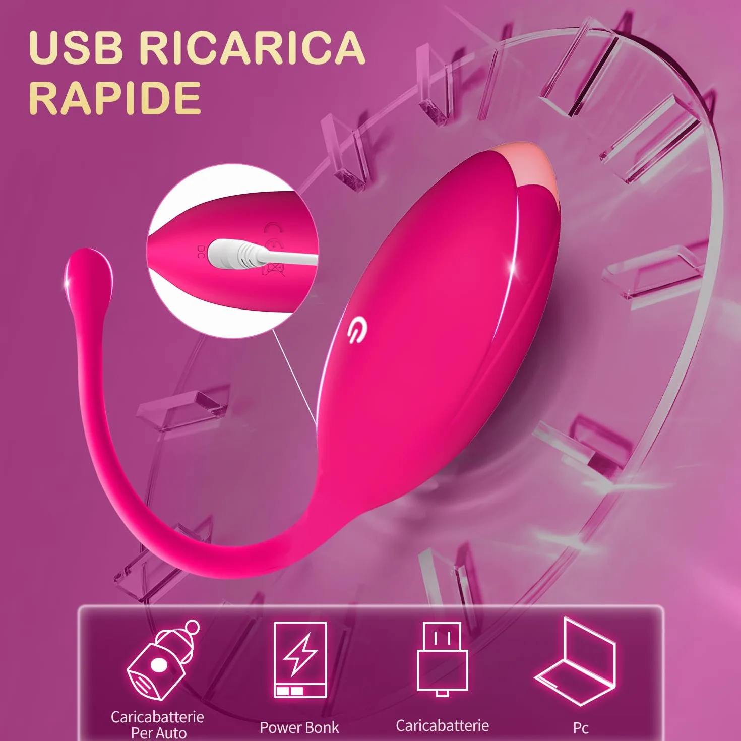 Vibratoreper Donna Professionale Mini Vibratore Con App, Ovetto Vibrante Donna Telecomando Wireless Vibratoriper Clotoride Sex Toys Vibratori Piccolo Sexytoysys Coppia（PINK）