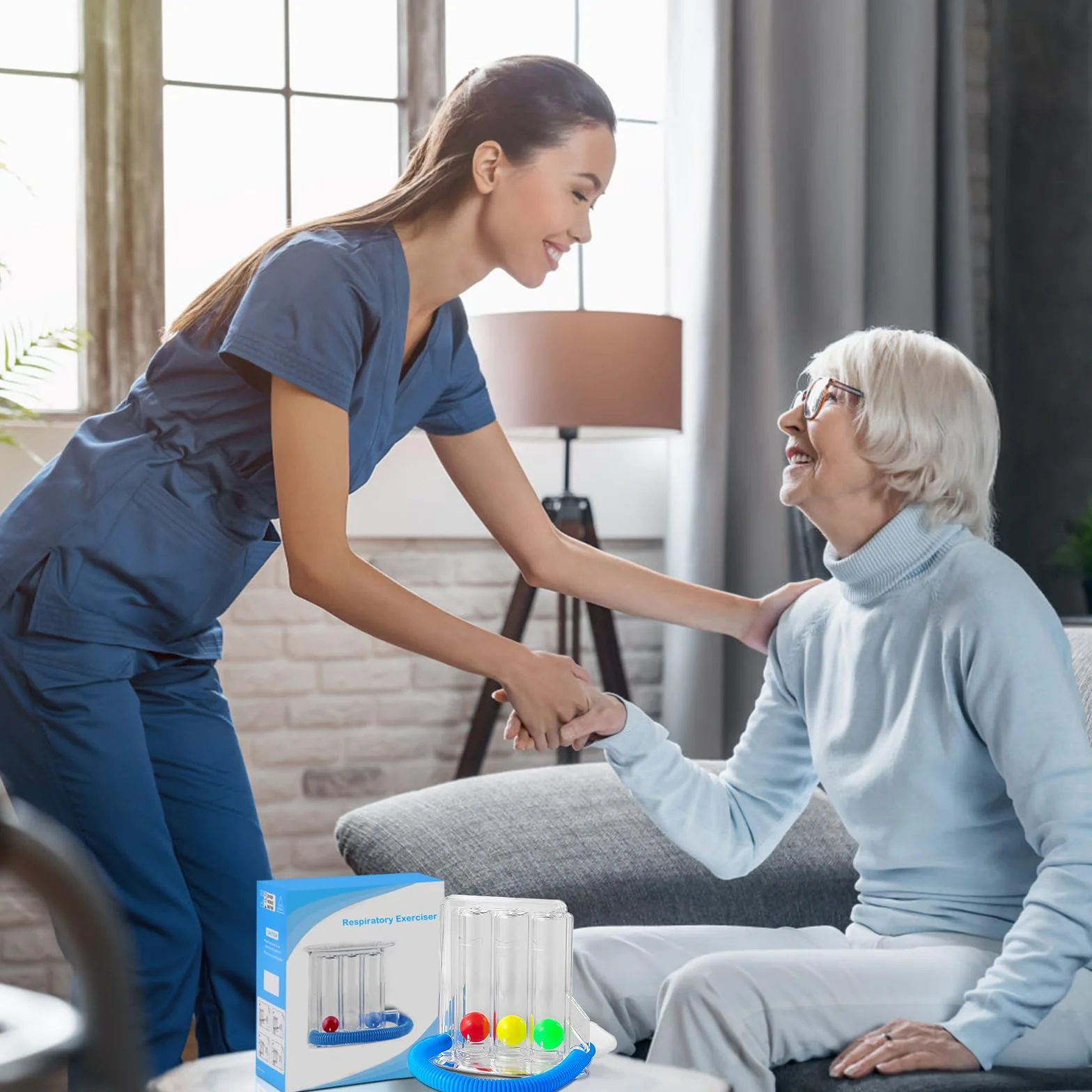 Respiprogram, Ginnastica Respiratoria, l'allenatore respiratorio e l'allenatore polmonare, Migliora la ventilazione Dispositivo di esercizio respiro profondo (600~1200 CC)