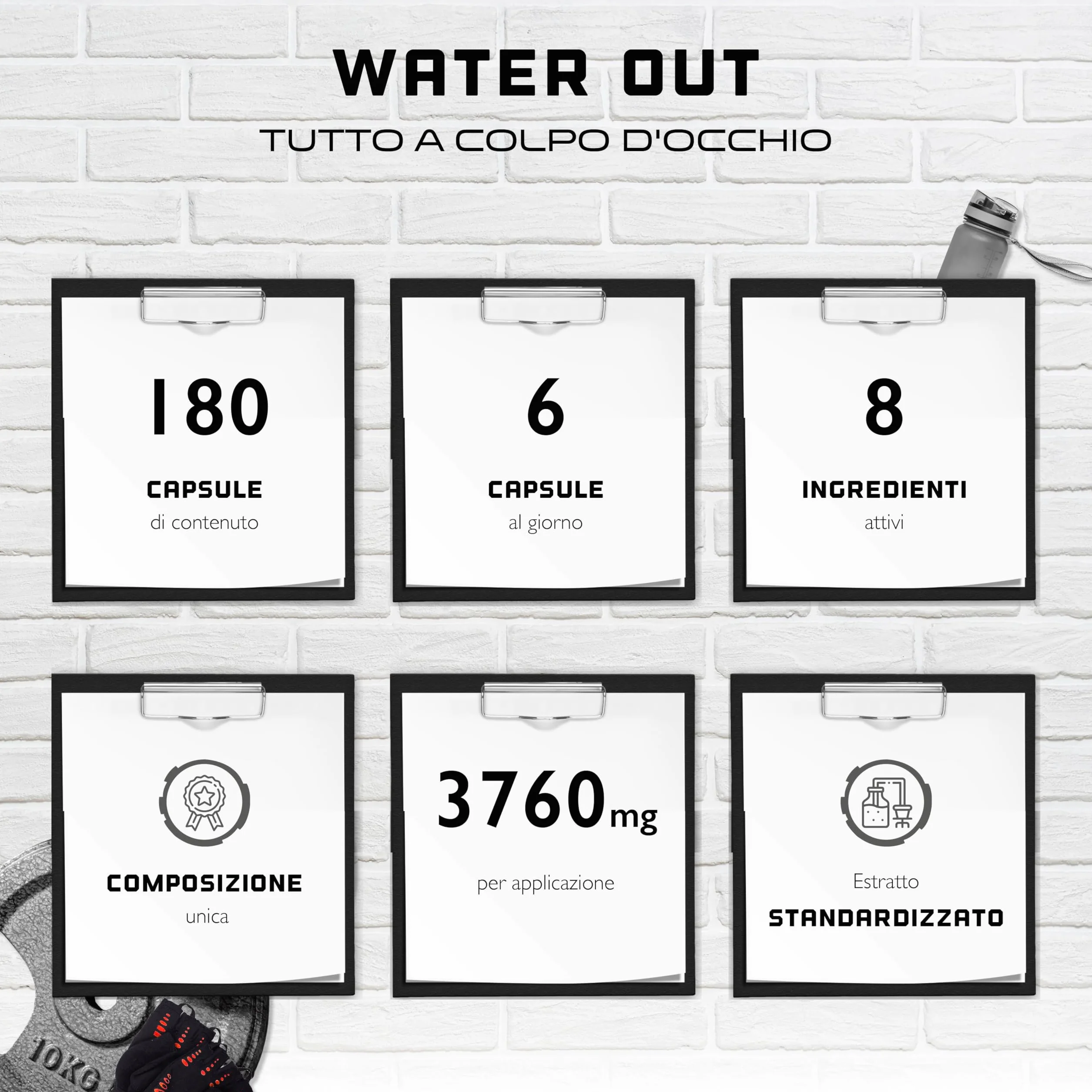 Water Out Complex 180 capsule - equilibrio idrico, drenaggio, tè verde, ortica, tarassaco, estratto di carciofo