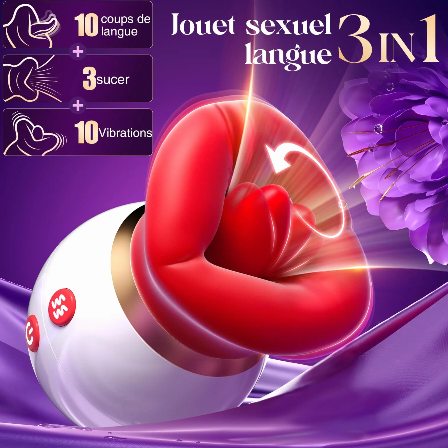Vibratoreper Donna Clotoride mit APP, Succhia Clotoride per donna Vibratore, Sexytoysys donna Vibratori Stimolatore Femminile Rotazione a 360 gradi con modalità 3x10 Vibratore Donna Sex Toys