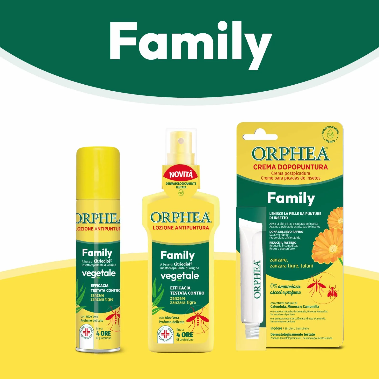 Orphea Lozione Antipuntura, Insettorepellente di Origine Vegetale, Senza Alcool, Con Aloe Vera - 75 ml