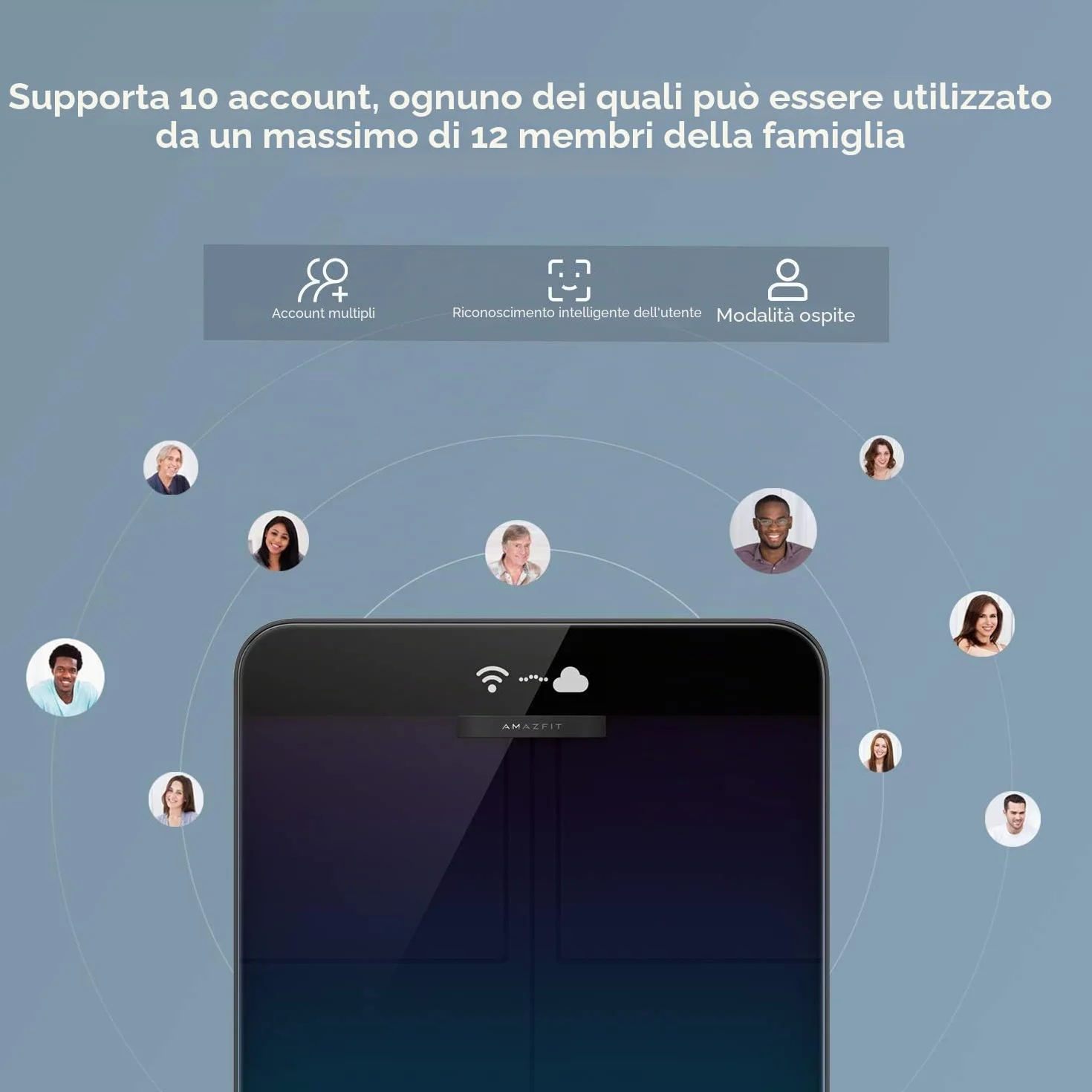Amazfit Smart Scale Bilancia Pesapersone Impedenziometrica 16 Indici di Misurazione Massa Grassa App iOS Android