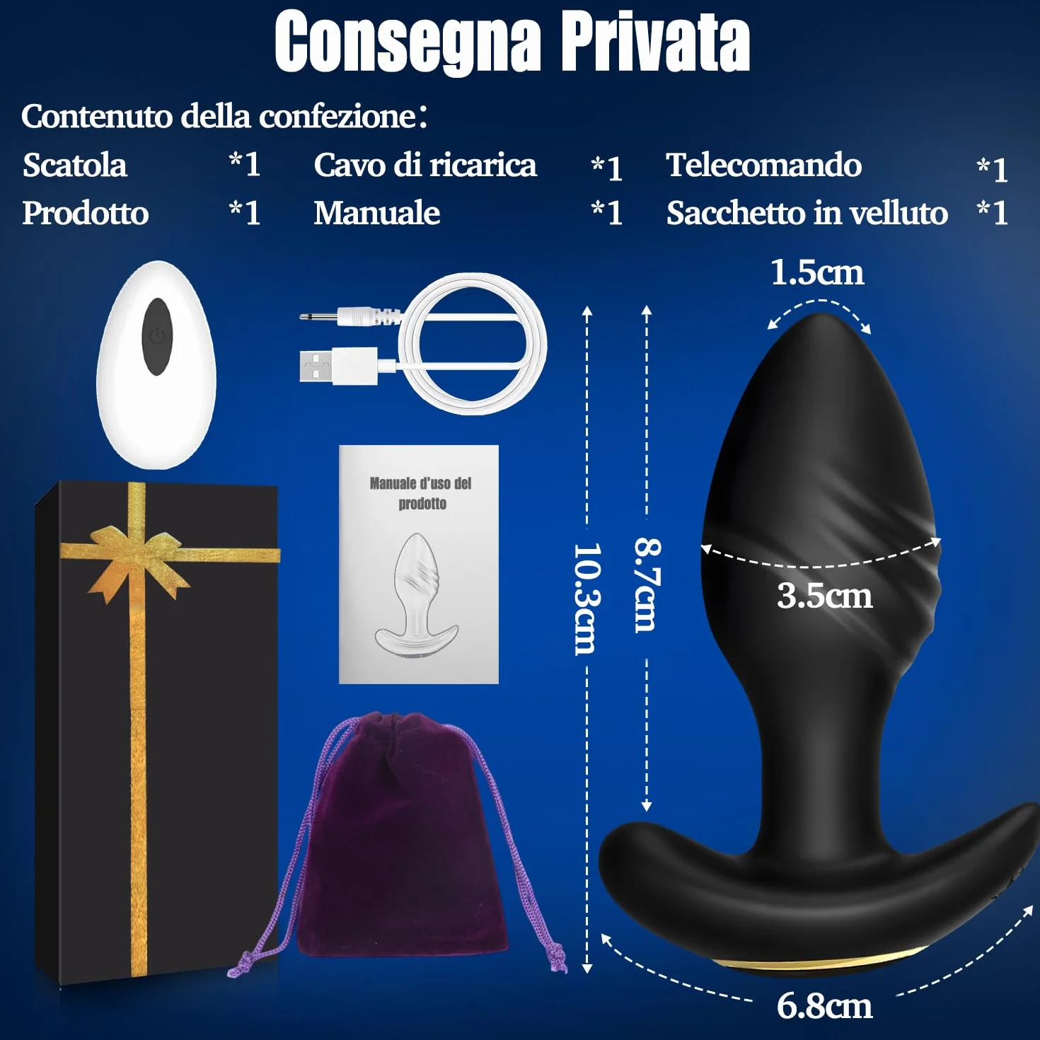 Vibratore Anale Sexytoysys Uomo Plug Anale-Dilatatore donna Vibratoreper Donna Professionale Plug Anale Telecomando APP Sexytoysys Coppia Vibratori Plug Analesex Toy Vibratore per Uomo Sex Toys (Nero)