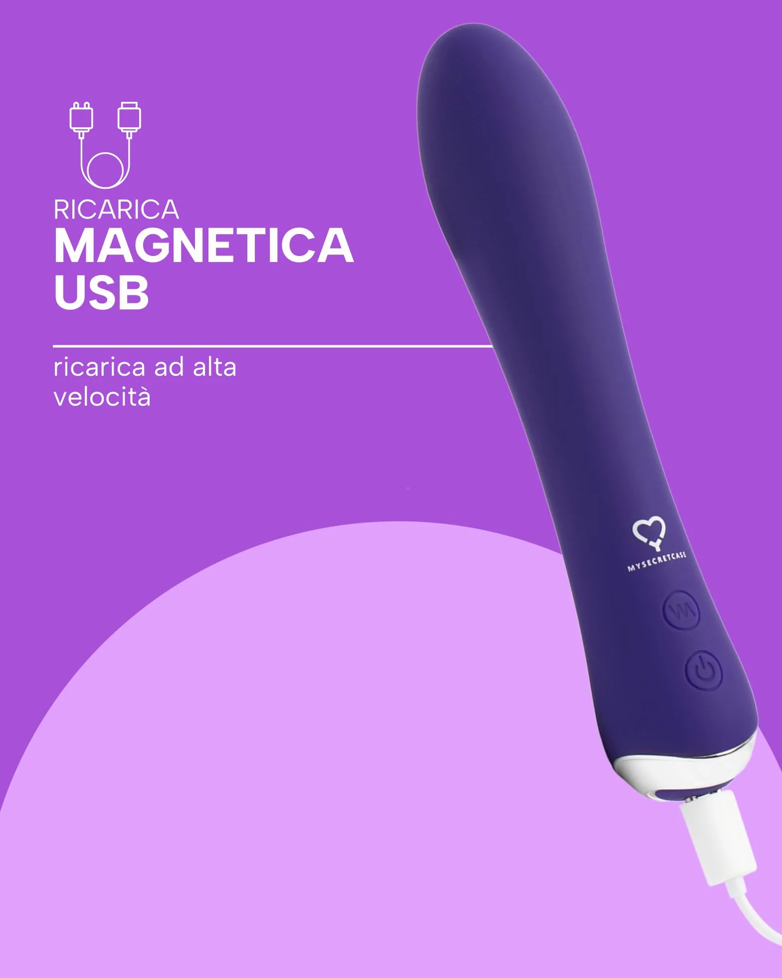 MySecretCase Vibratore Professionale Riscaldato 40°, 9 Modalità Vibrazione, Ricaricabile USB, Waterproof
