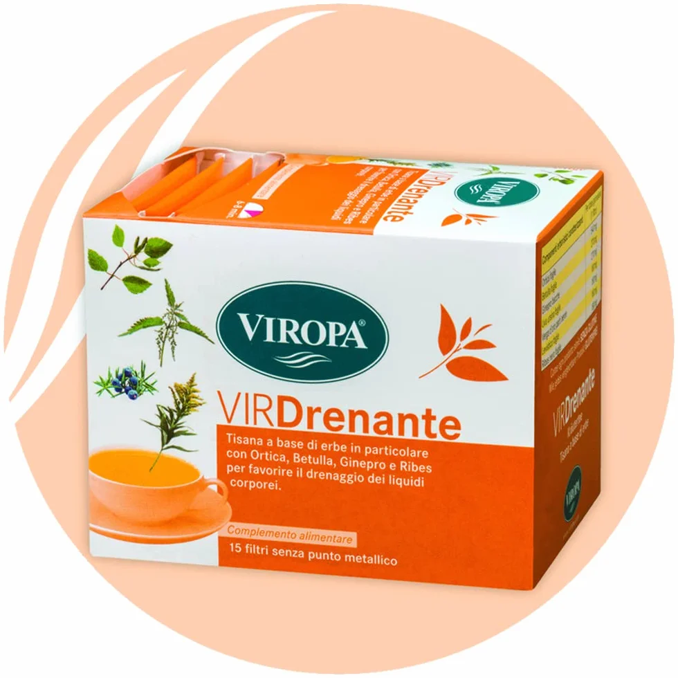 VIROPA VirDrenante 15 Filtri Tisana Erbe Ortica Ribes Drenaggio Liquidi Corporei