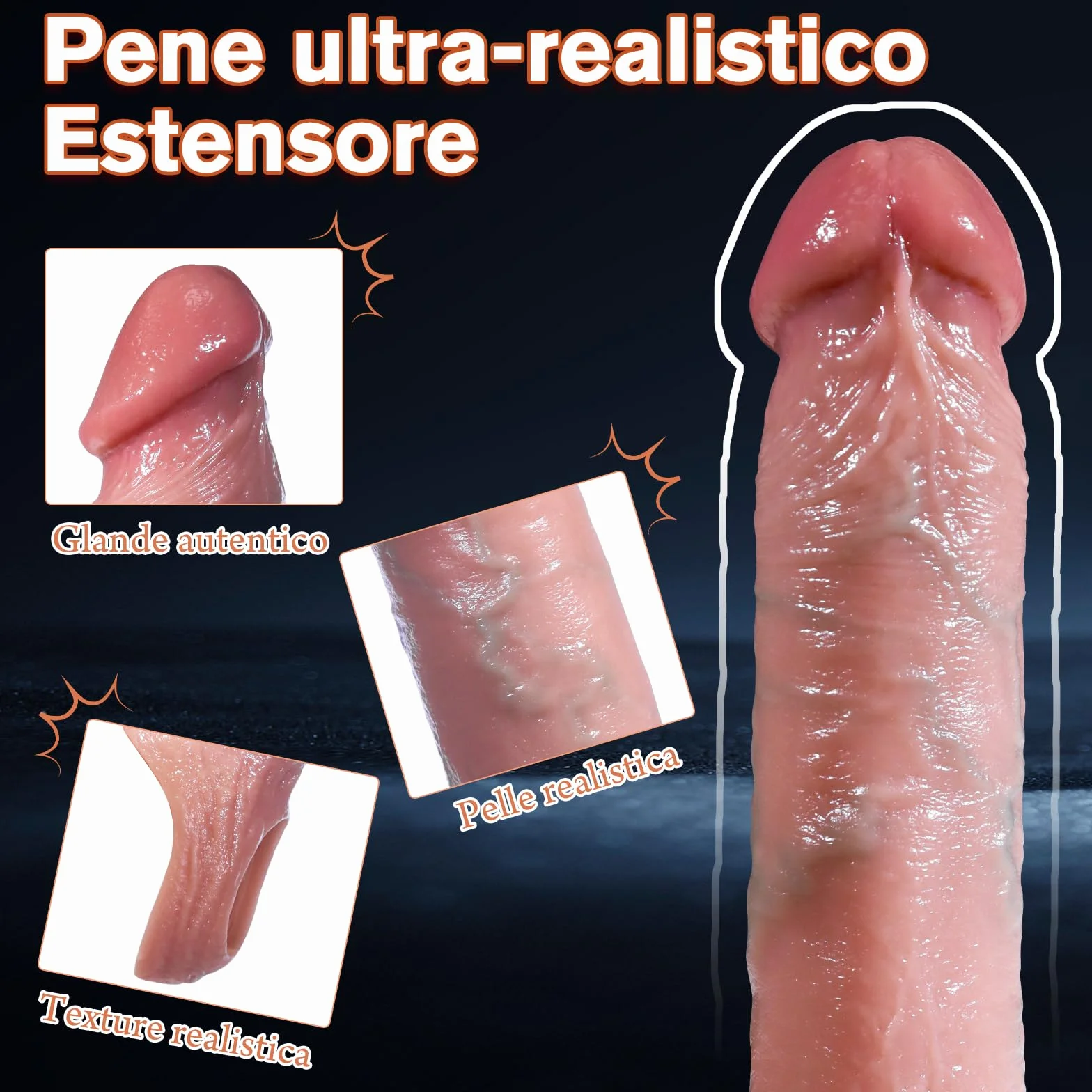 Sex Toys Coppie Masturbatori Maschili-2,6''Masturbtore per Uomini Prolunghe per il Pene Ritardare L'eiaculazione Precoce e Aumenta la Potenza per L'erezione, Sex toy Maschili Ingranditore del Pene.