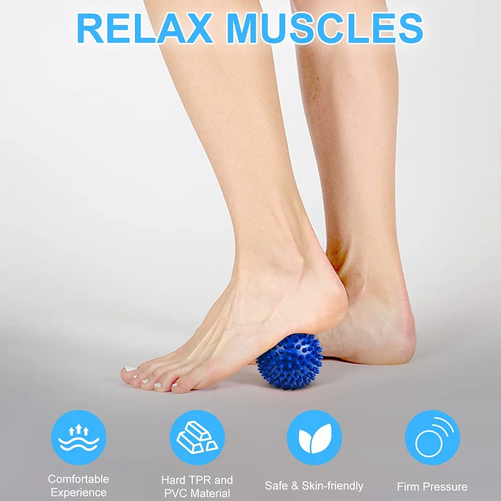 URAQT Set di 2 palline per massaggio a punte, per terapia fisica, palla di lacrosse dura e palla da massaggio con punte per rilassamento miofasciale e massaggio profondo dei trigger point