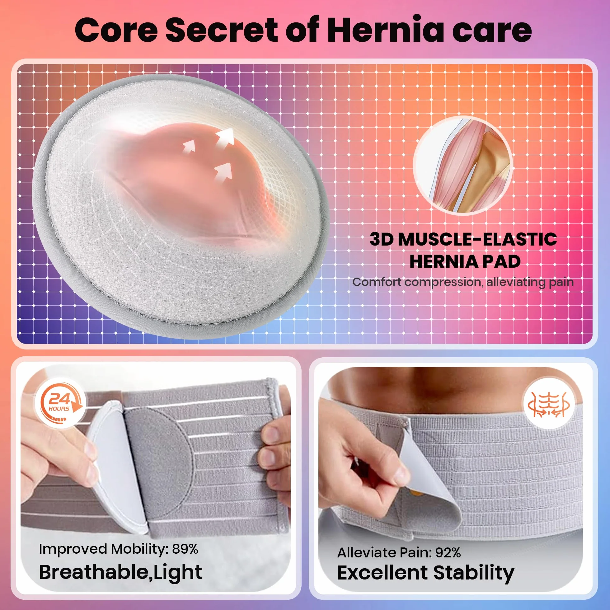 Cintura Per Ernia Ombelicale Per Uomini E Donne - Fascia Di Sostegno Addominale Con Cuscinetto Di Compressione - Aiuto Per La Prevenzione Della Chirurgia Dell'ombelico E Dell'incisione Ventrale.