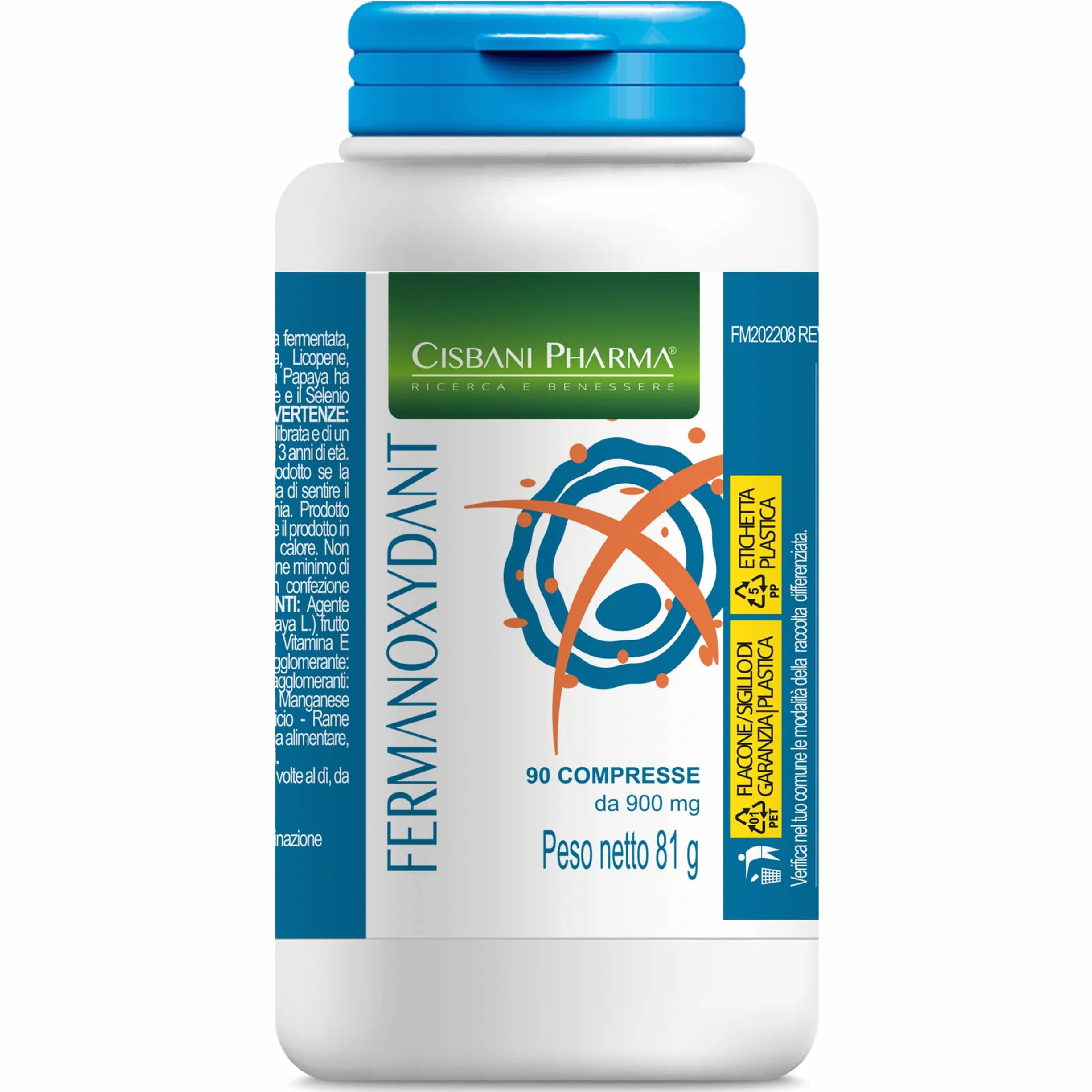 CISBANI PHARMA Fermanoxydant Antiossidante 90 cpr con Acido alfa lipoico, Glutatione e Astaxantina