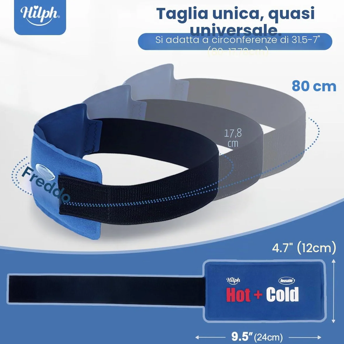 Hilph Impacco di Ghiaccio Gel Riutilizzabile, 2 Pezzi Ghiaccio Gel Freezer per la Terapia a Caldo e Freddo per Lesioni, Cuscinetto Gel Caldo Freddo per Viso, Testa, Occhi Stanchi, Denti del Giudizio