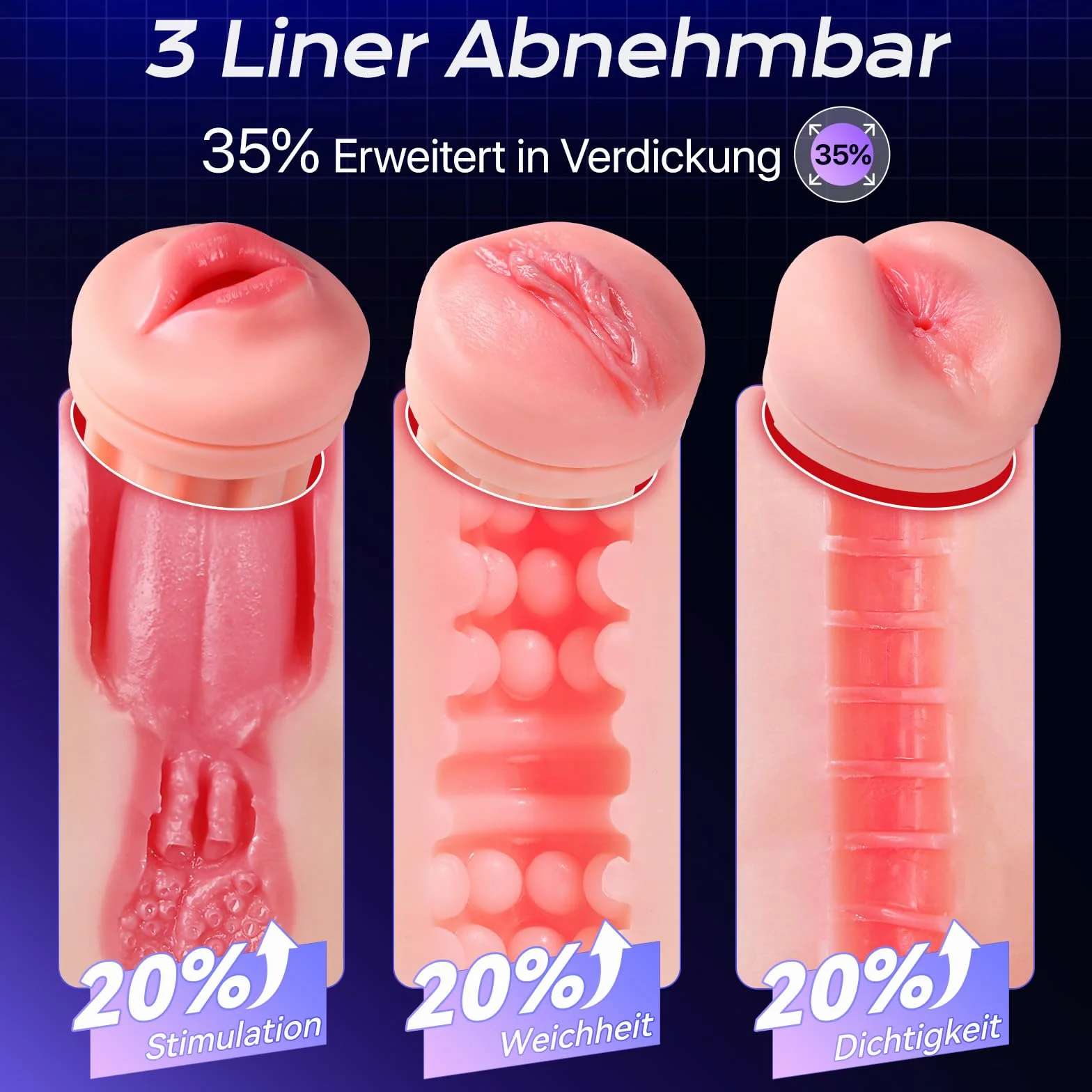 Tauara Masturbatore per Uomo Sex Toys, APP Masturvatore per Uomo con 9 Vibrazione e 9 Aspirazione, Masturbtore con 3 Maniche Rimovibili Sex Toy Vibratore Sexytoysys Coppia