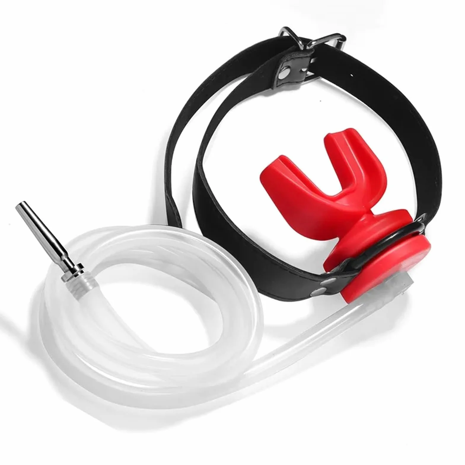 SM Bocca Plug Gag Maschera in Pelle con Dilatatore Pene Plug Piss Imbuto Bondage Sesso Orale Bocca Gag BDSM Giocattoli Erotici Sessuali for Donne Uomini Coppie(Schwarz)
