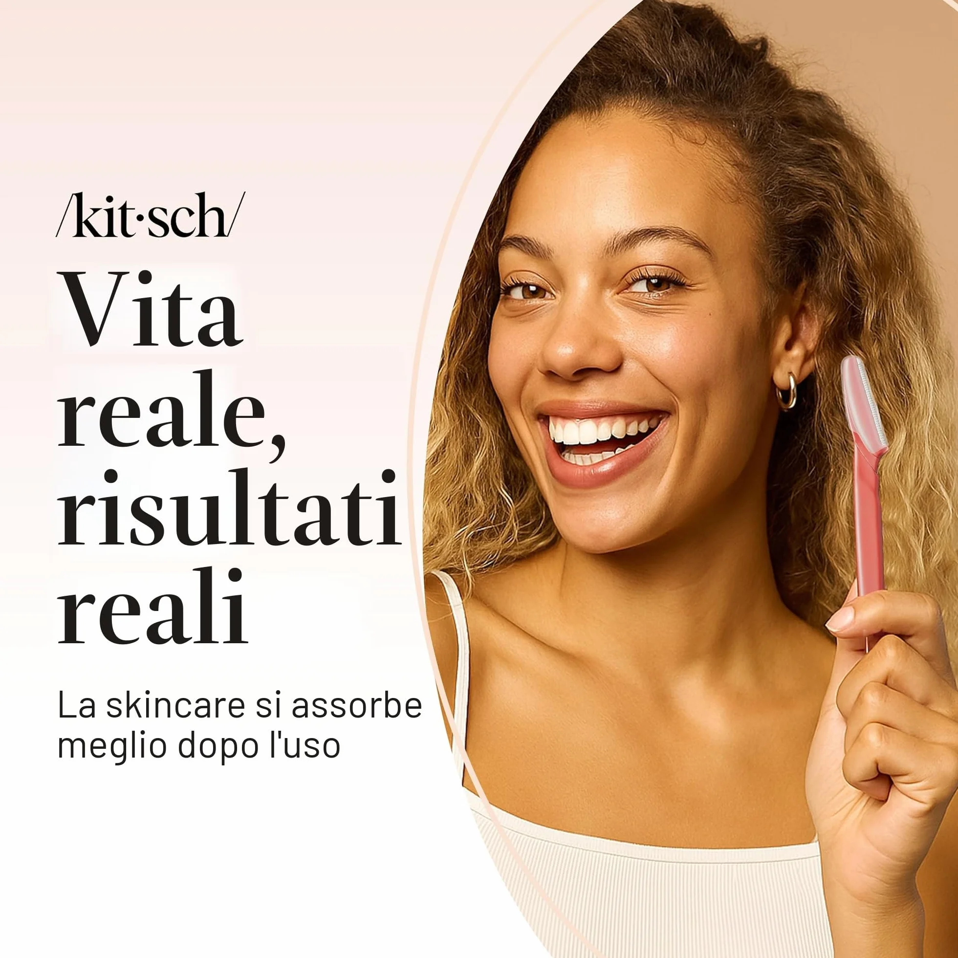 Kitsch Dermaplaning Tool Rasoi per il viso da donna 12 pezzi Corallo