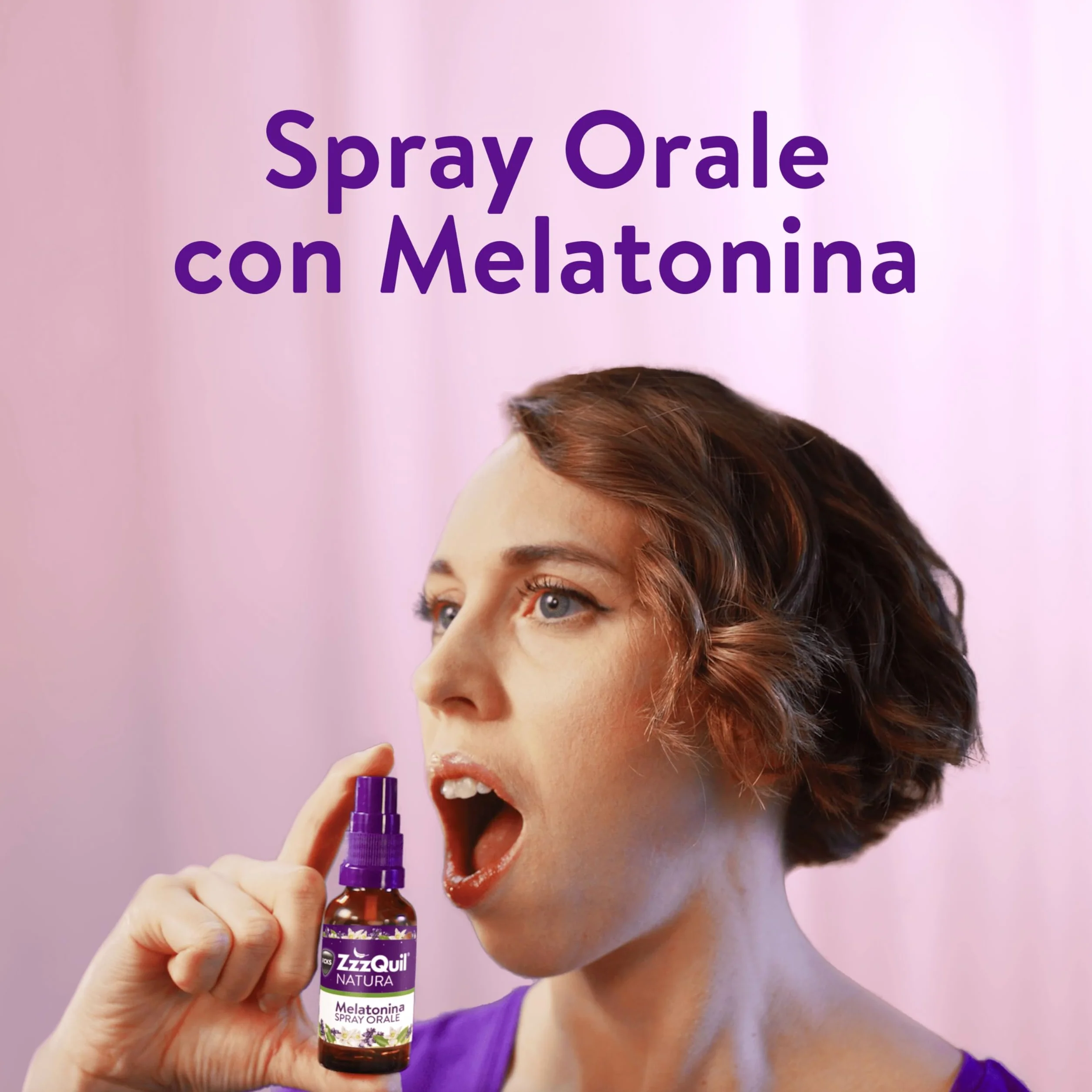 ZzzQuil Spray Orale Integratore Sonno Melatonina 0,5-1 mg Lavanda Arancia Senza Zucchero Vegano 30 ml Maxi Formato 2 Confezioni
