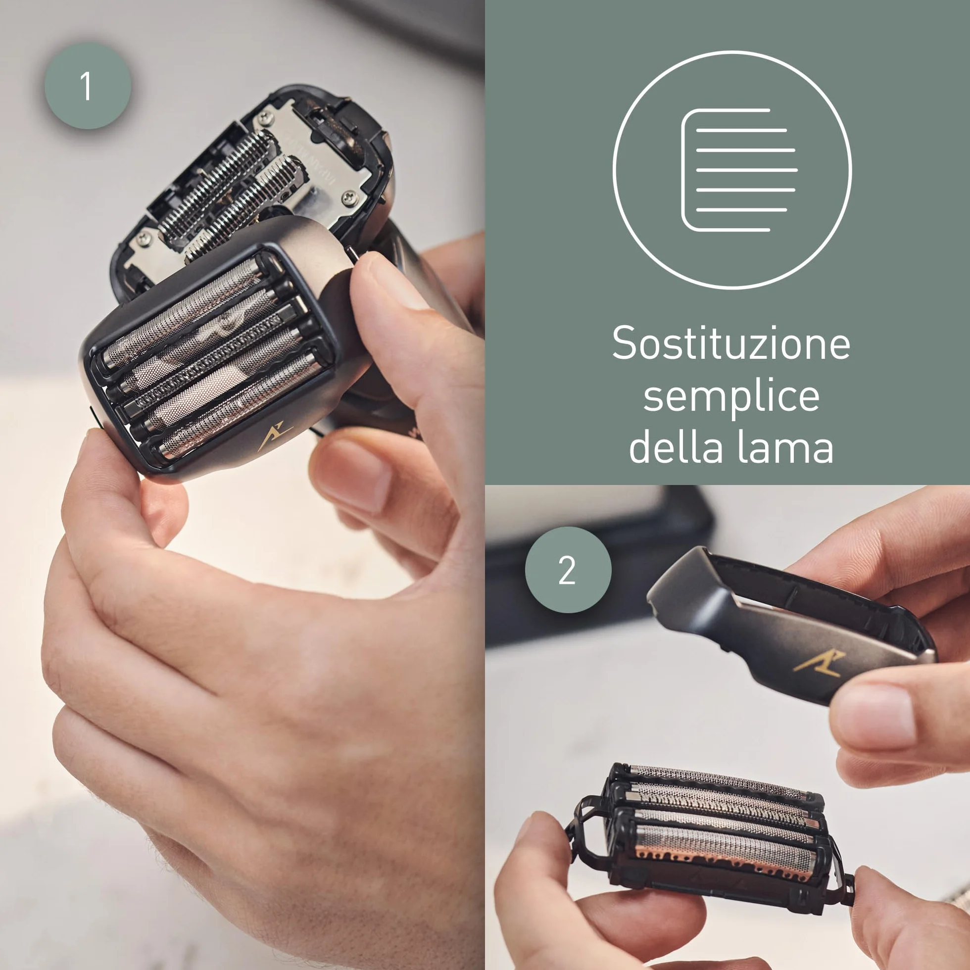 Panasonic WES9173Y1361 Testina di Ricambio per Rasoi Elettrici Uomo ES-LV65/ES-LV95/ES-LV81/ES-LV61, Lamina Esterna Originale