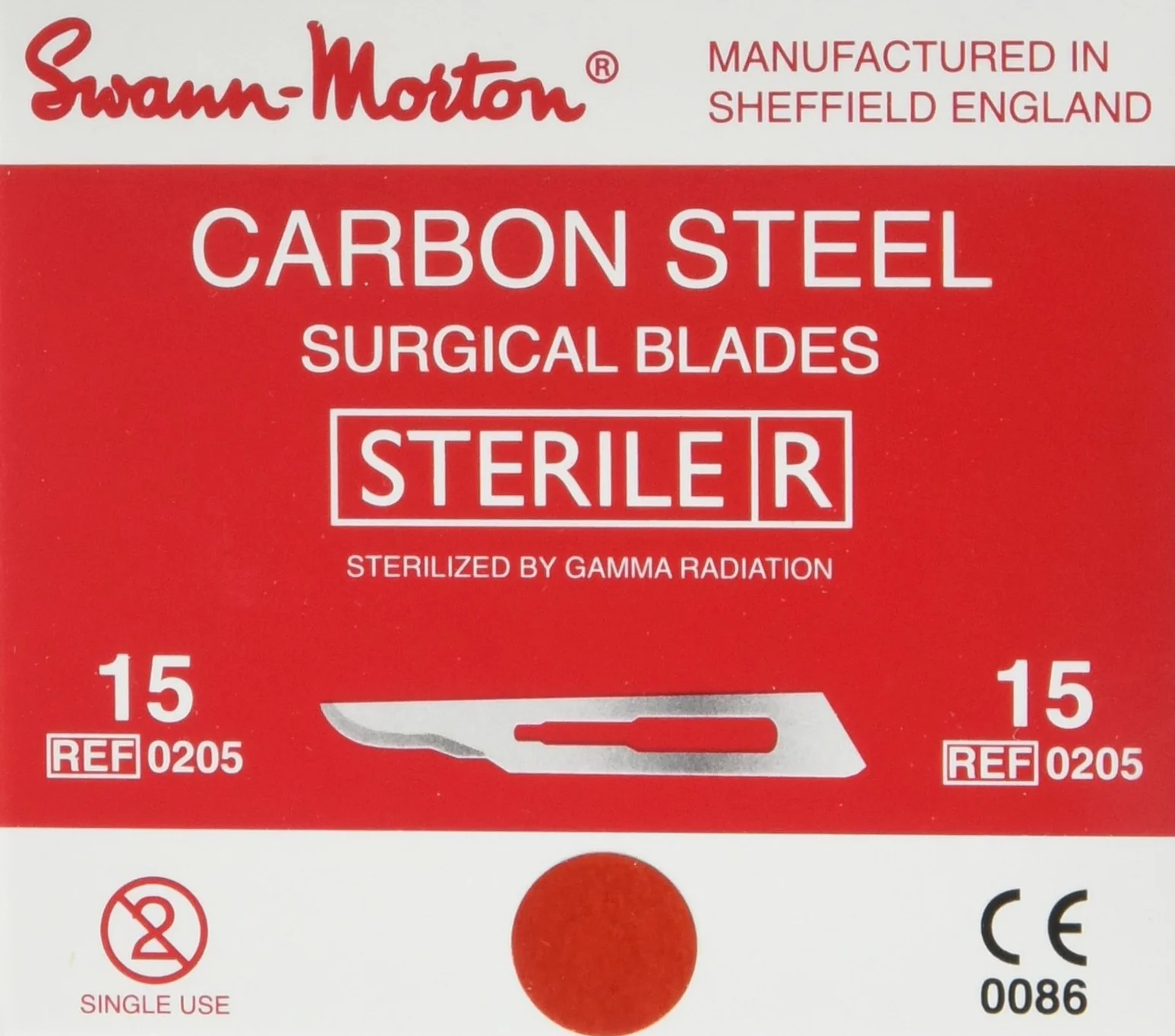 Swann-Morton ST15-Confezione da 100 lamelle sterili N ° 15