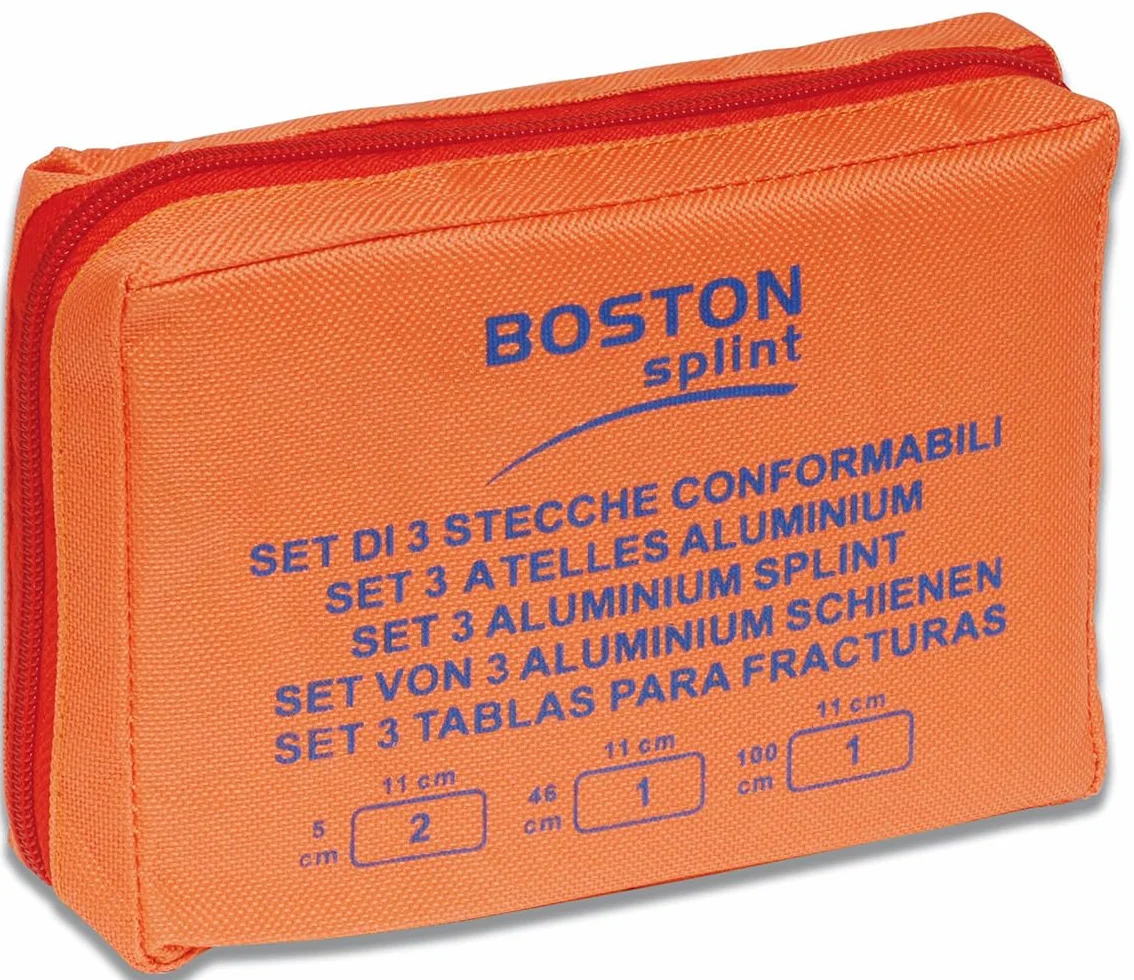Kit Boston con stecche conformabili per fratture set 3 misure in borsetta nylon
