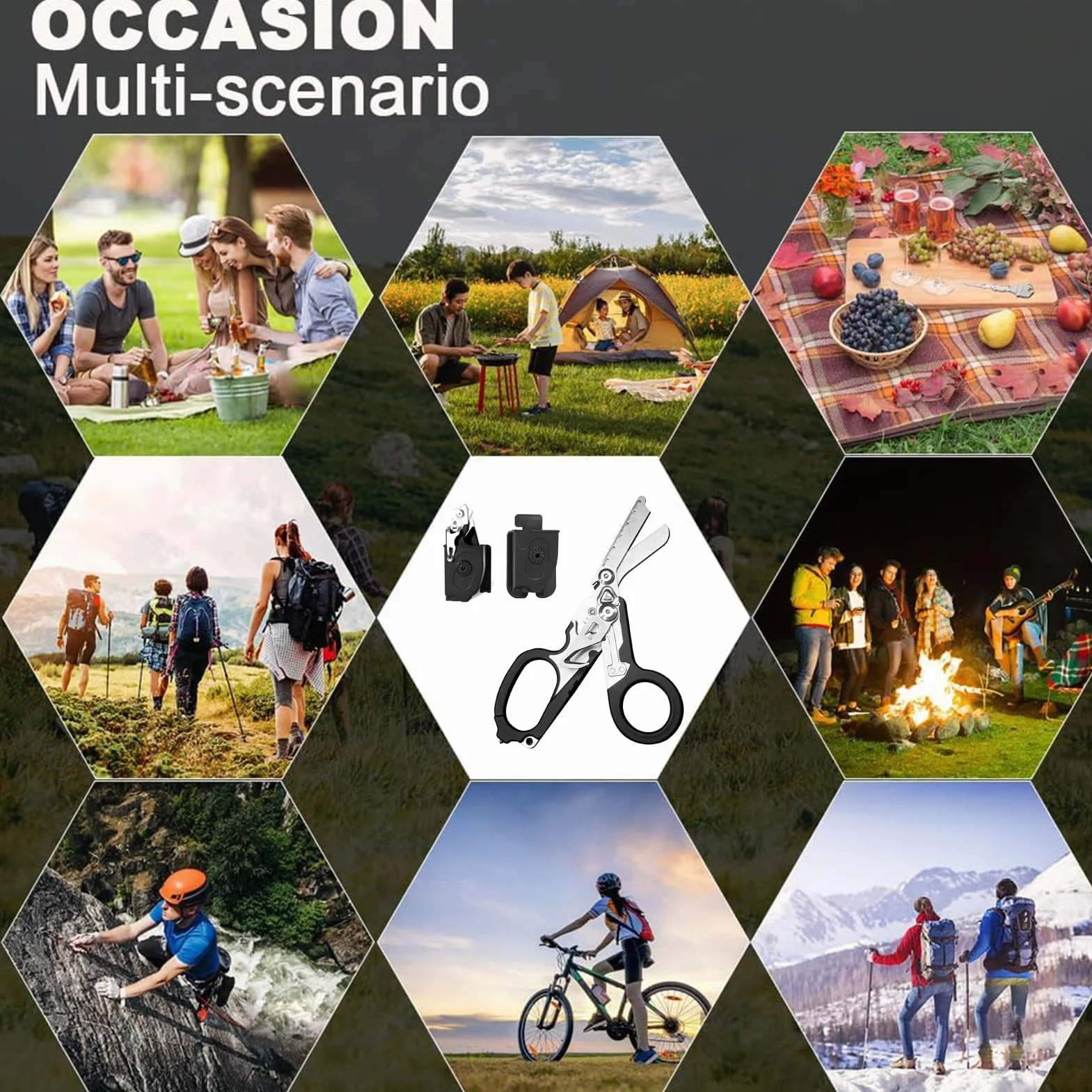 Forbici da trauma multifunzione in acciaio inox Raptor Response, nero