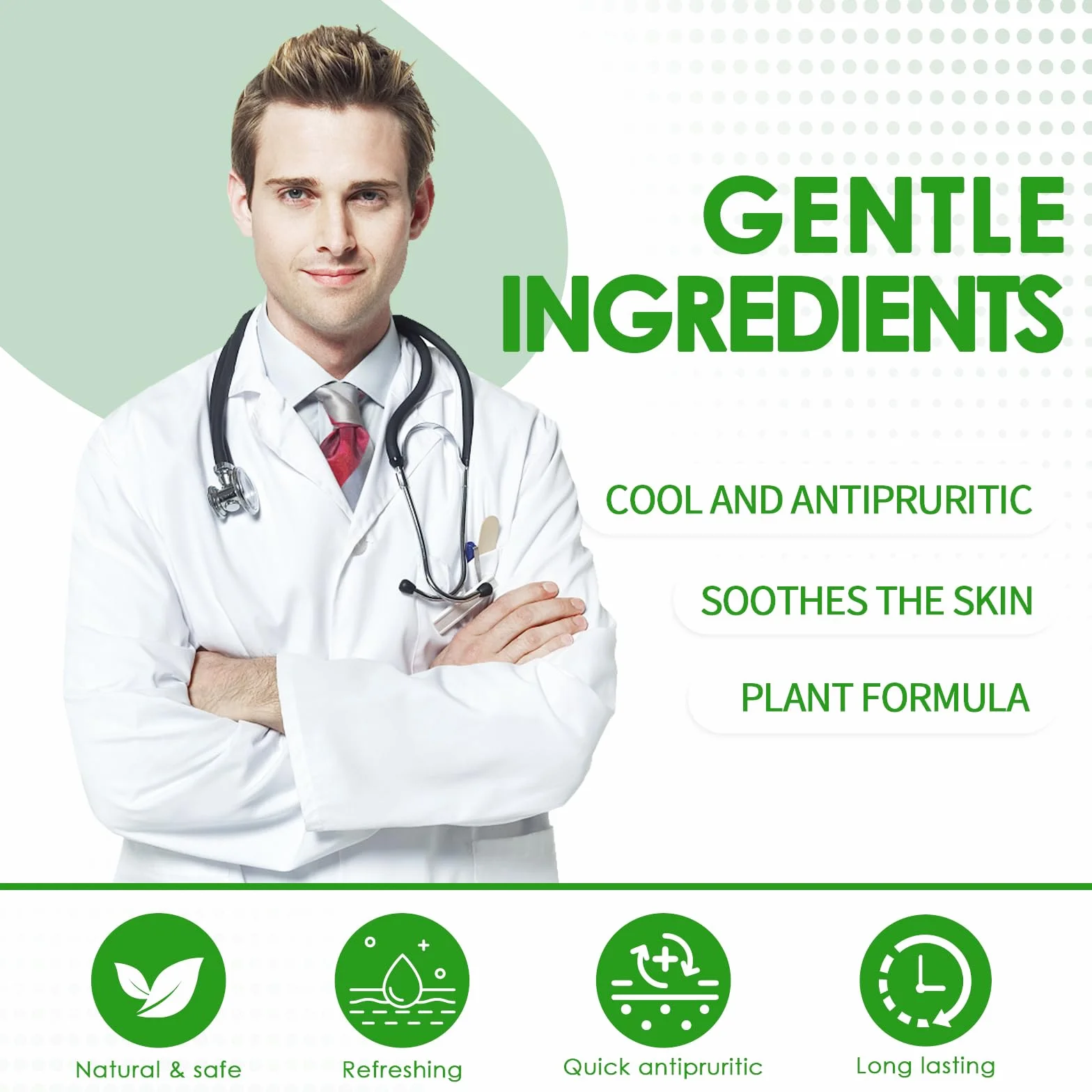 Crema calmante 40g, Riduce Prurito, Con Ingredienti di Qualità, per Uso Quotidiano, rinfrescante e Lenitiva, Sollievo rapido dal Prurito per Puntura di Zanzara, medusa e altri insetti