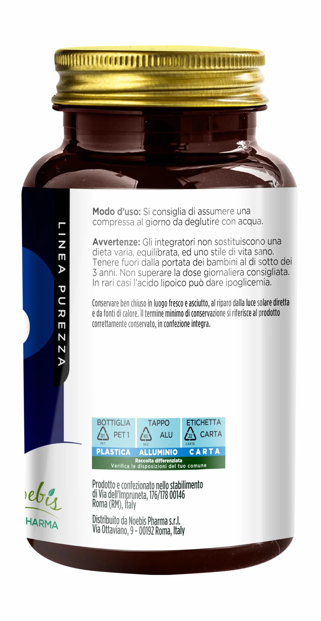 Acido Alfa Lipoico Noebis Pharma 300 mg 140 Compresse Supporto Antiossidante Metabolismo Energetico