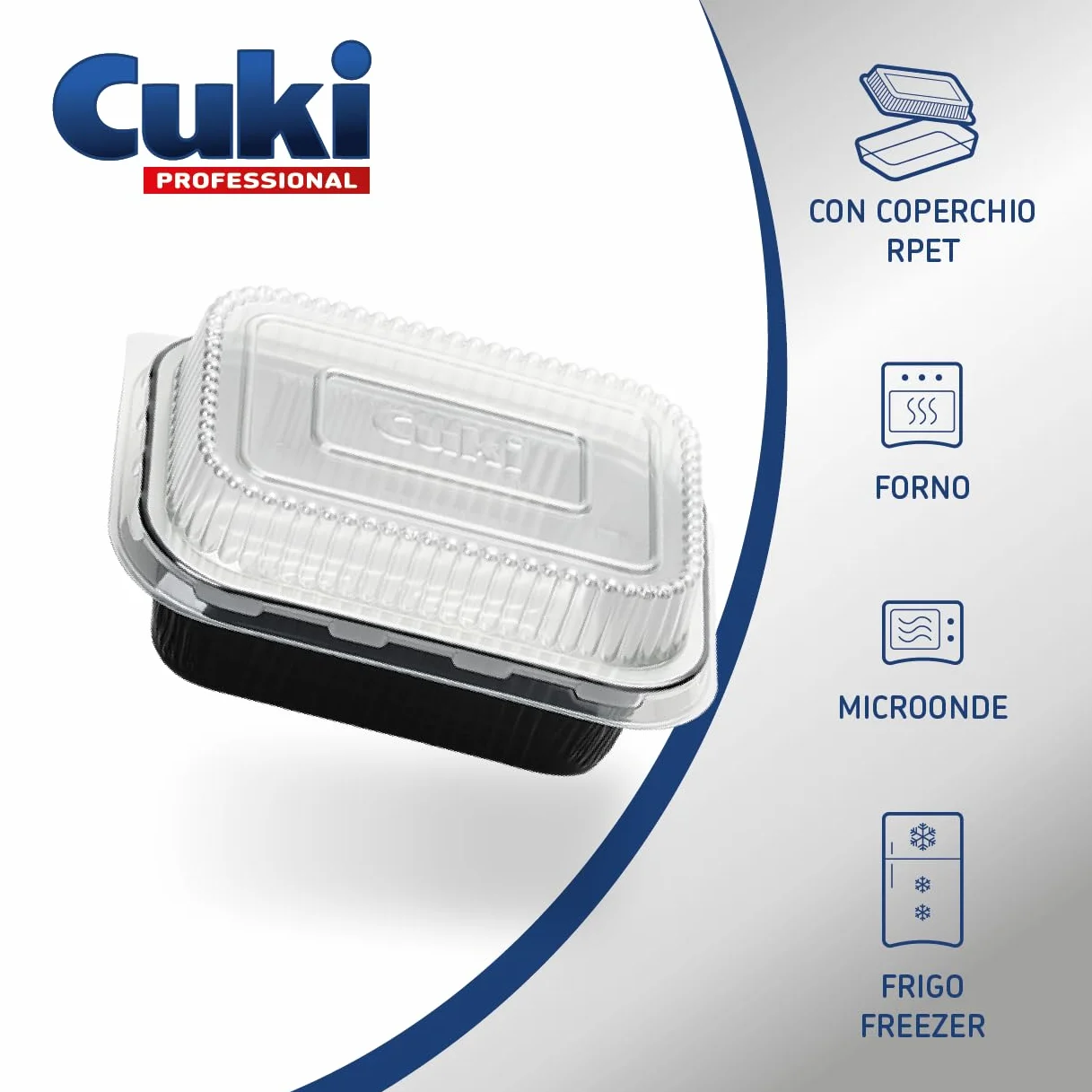 Vaschette Alluminio con Coperchi Ultra-Forza 1 Porzione 16x12x5 cm 25 Pezzi Monouso Forno Microonde