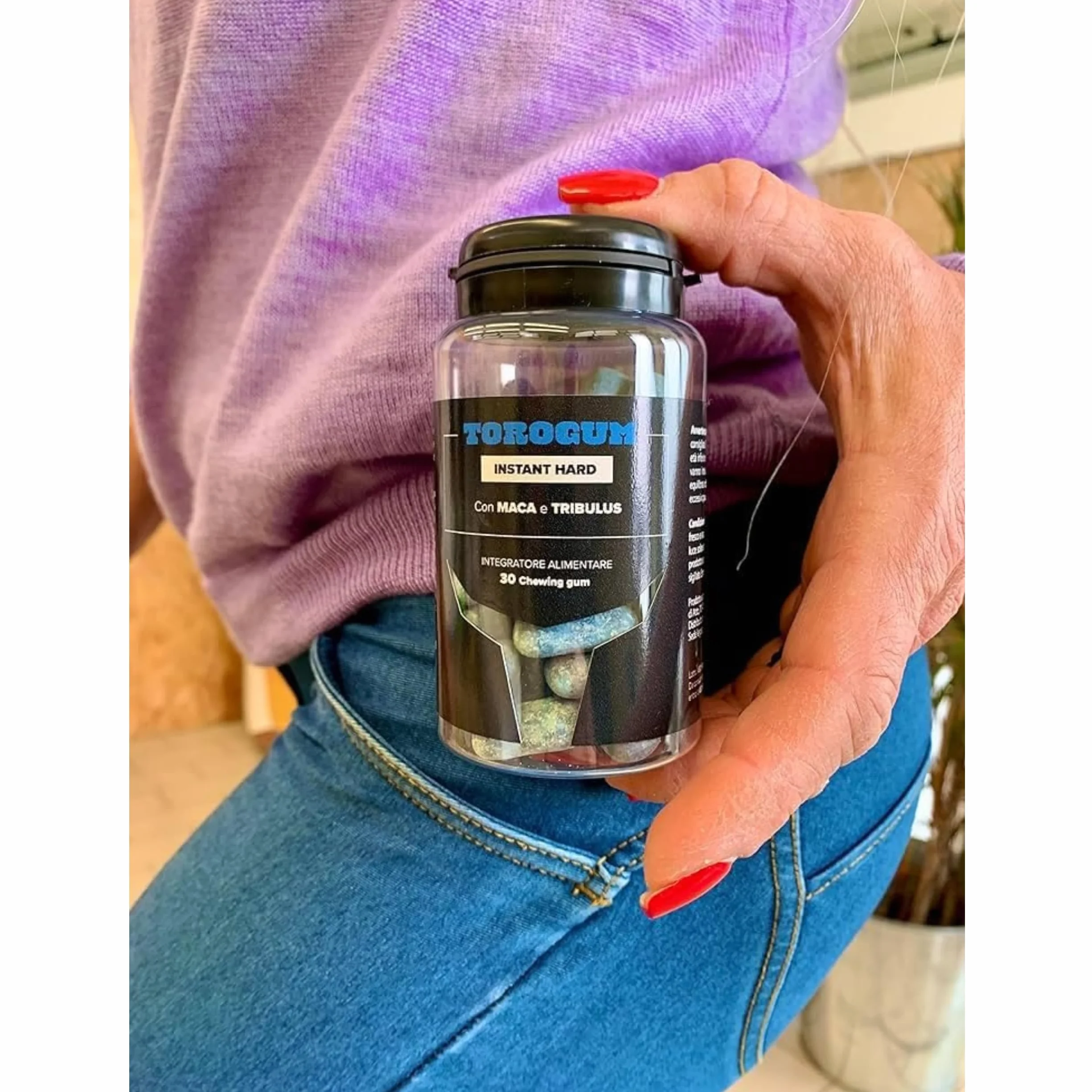 AlohaLabs ToroGum 60 PILLOLE BLU Integratore Uomo Forza Energia Resistenza Performance Massime Gomme Masticare Azione Rapida Potente Maca Taurina Tribulus Terrestris
