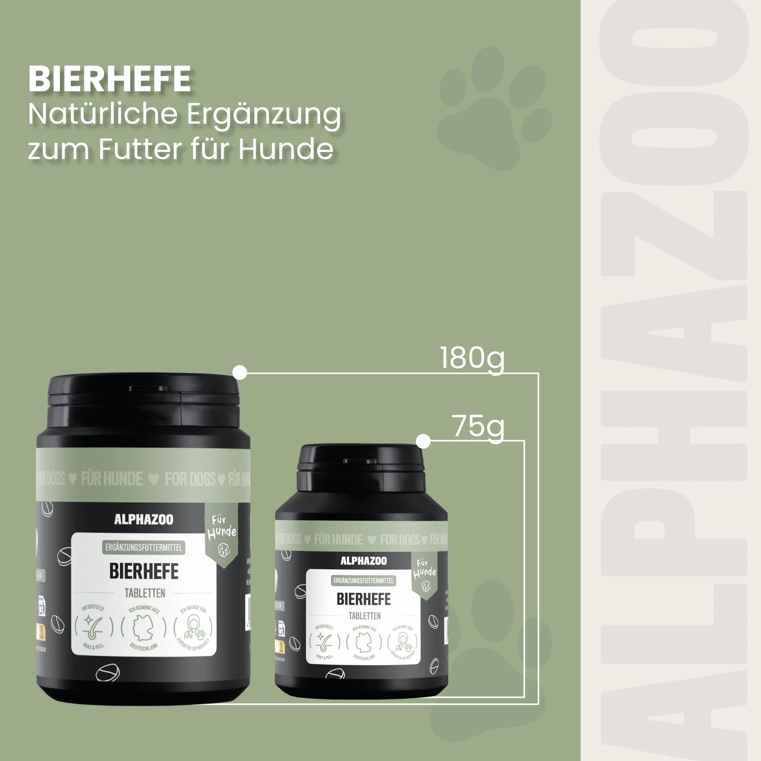 Alphazoo Lievito di Birra per Cani 50 Compresse, Pelo Lucido e Pelle Vitale, Integratore Naturale con Minerali e Vitamine