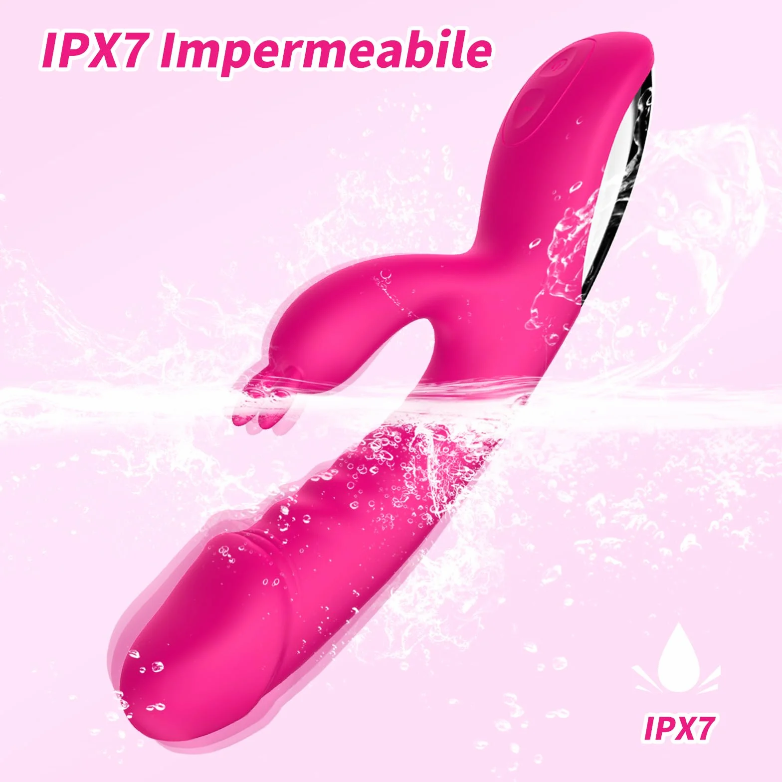 Vibratoreper Donna Professionale Clotoride Grandi Sex Toys Vibratoriper Donne Stimolatore per Clitoride Punto G Squirting Vibratore Rabbit Vibratori Donne 10 Modo Sexytoysys Donna Coppia (pink)