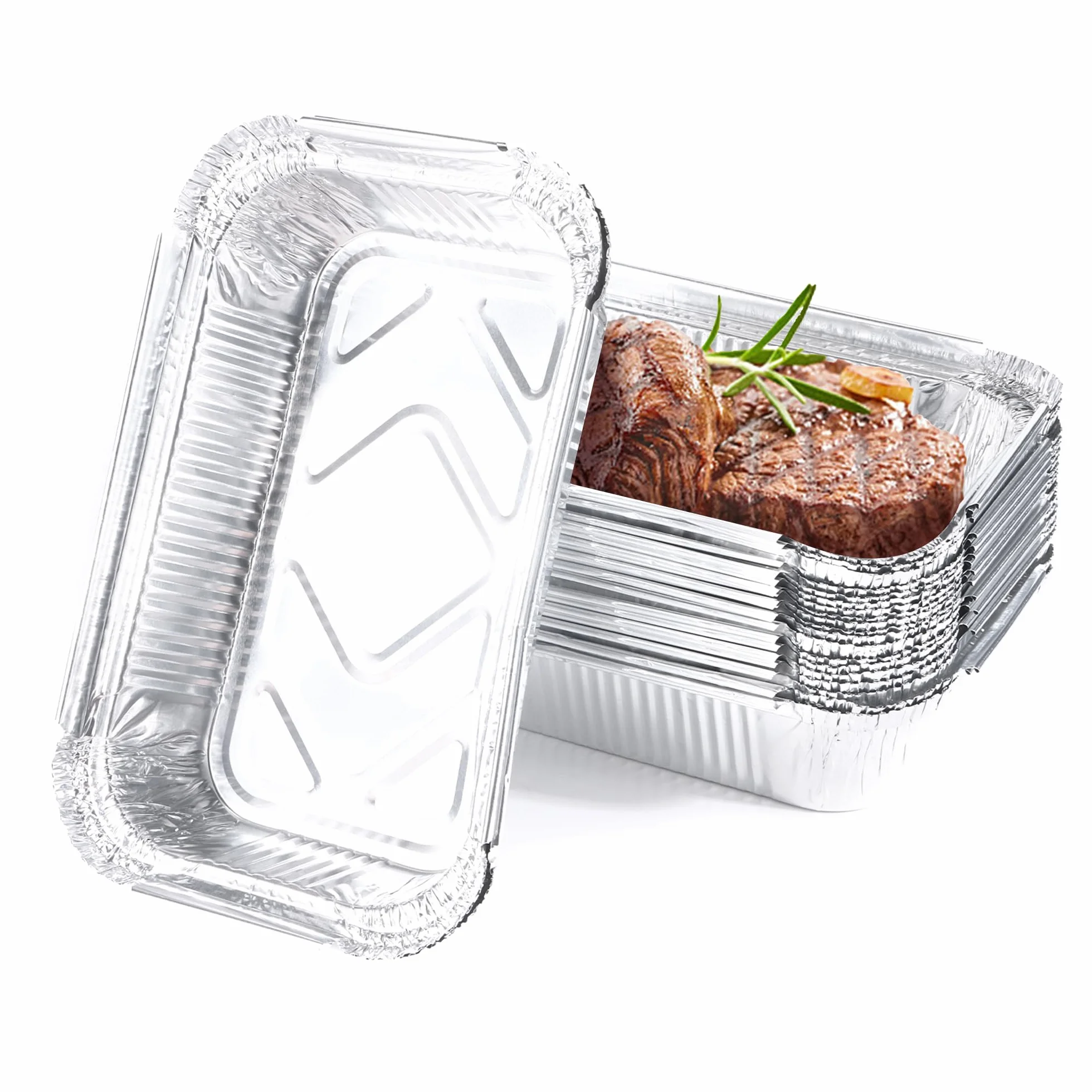Vaschette in Alluminio 650 ml 19 x 14 x 4 cm Monouso per Barbecue e Forno
