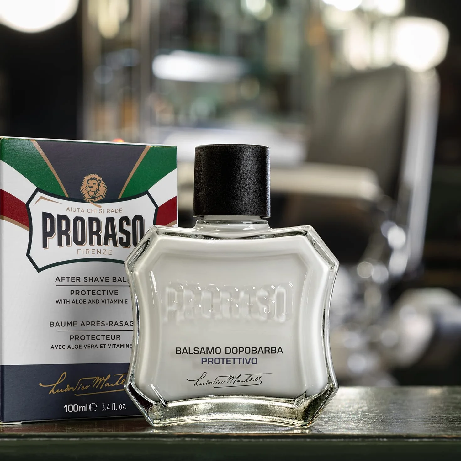 Proraso Balsamo Dopobarba Uomo Protettivo, 3 x 100ml, Dopobarba uomo con estratti di Aloe e Vitamina E, Effetto rivitalizzante, Senza alcol, Made in Italy