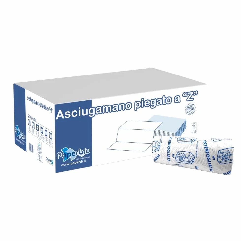 Asciugamano di carta piegato a Z 2 veli 24x24 cm 3750 pezzi