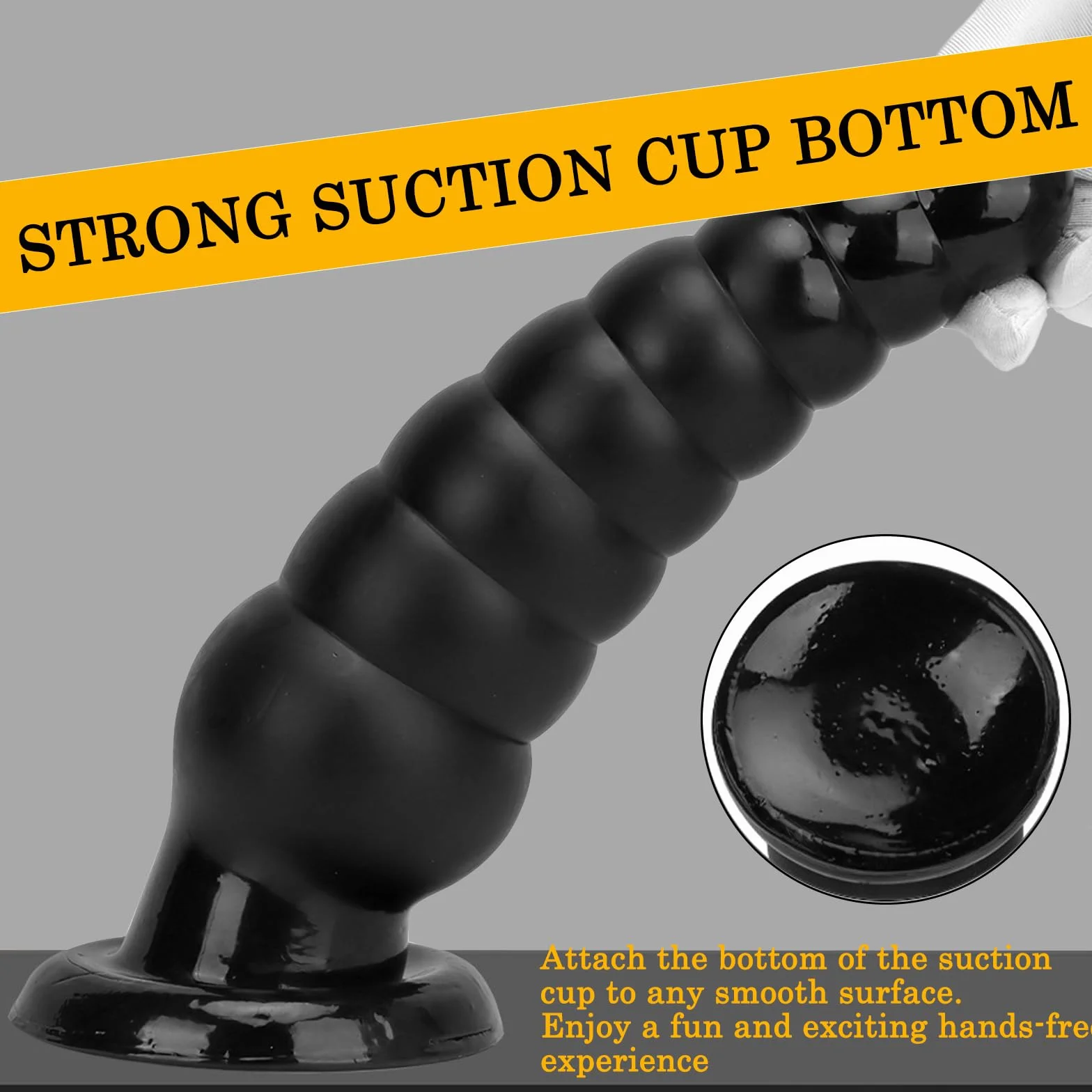 BDSMYOU Plug Anale Dildo Anale Dildo XXL Gigante con 8 Palline Anali e Ventosa,Sex Toys Extra Large Dilatatore Ano per Donna Uomo,Toys Sessuali per Donna Uomini Coppie (Nero)