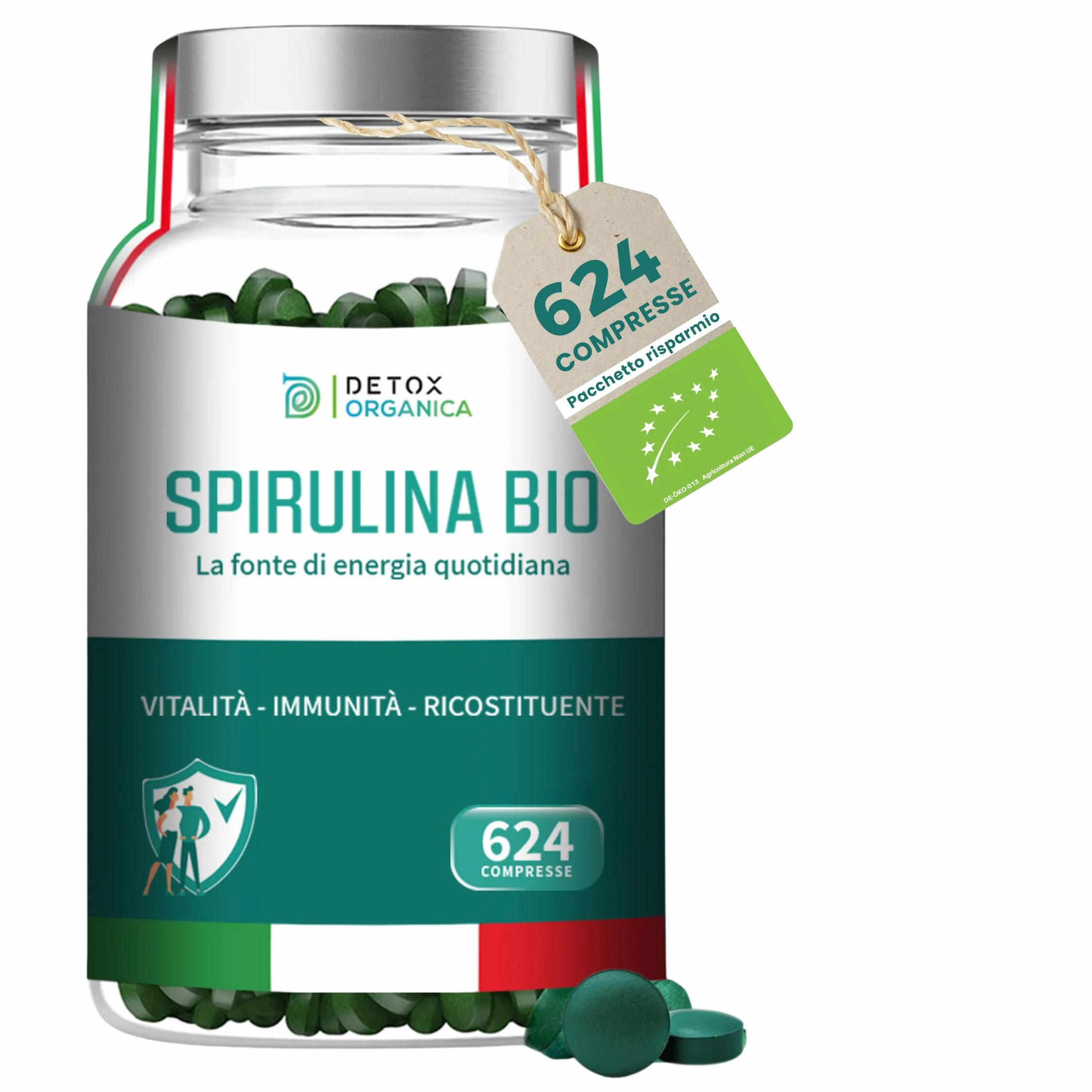Detox Organica Spirulina in polvere BIO 250g Ricca di Ficocianina Ferro Vitamine Minerali Proteine Alga Spirulina Pura